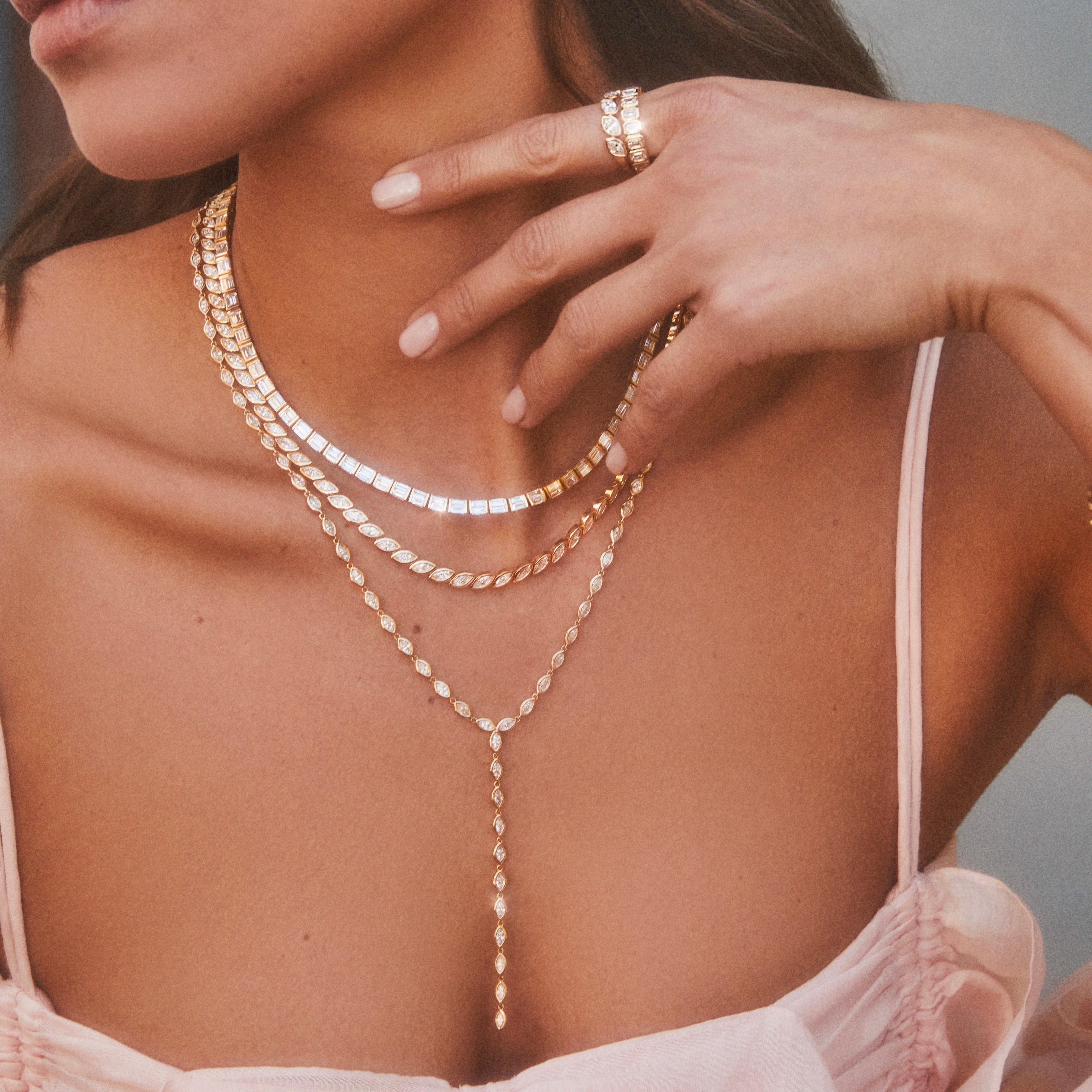 BEZELED MARQUISE DIAMOND LARIAT 5 BEZELED MARQUISE DIAMOND LARIAT