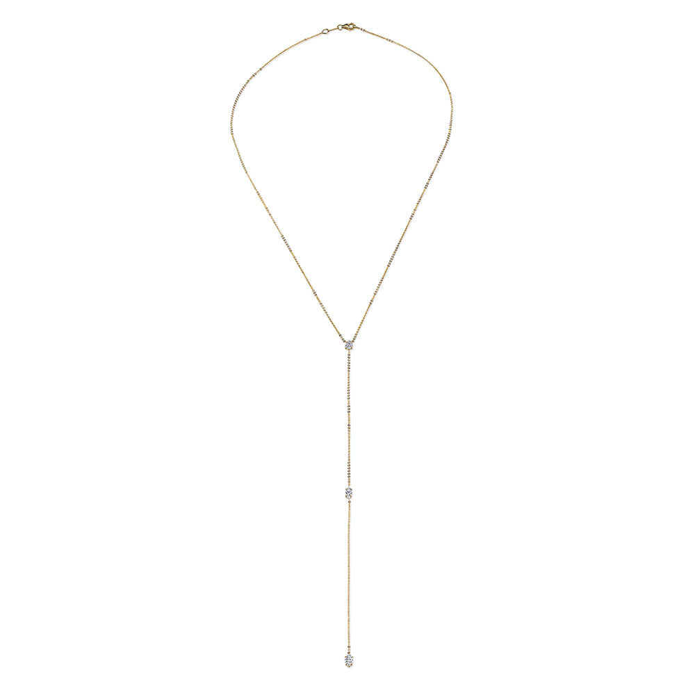 PEAR AND DOUBLE MARQUISE DIAMOND LARIAT
