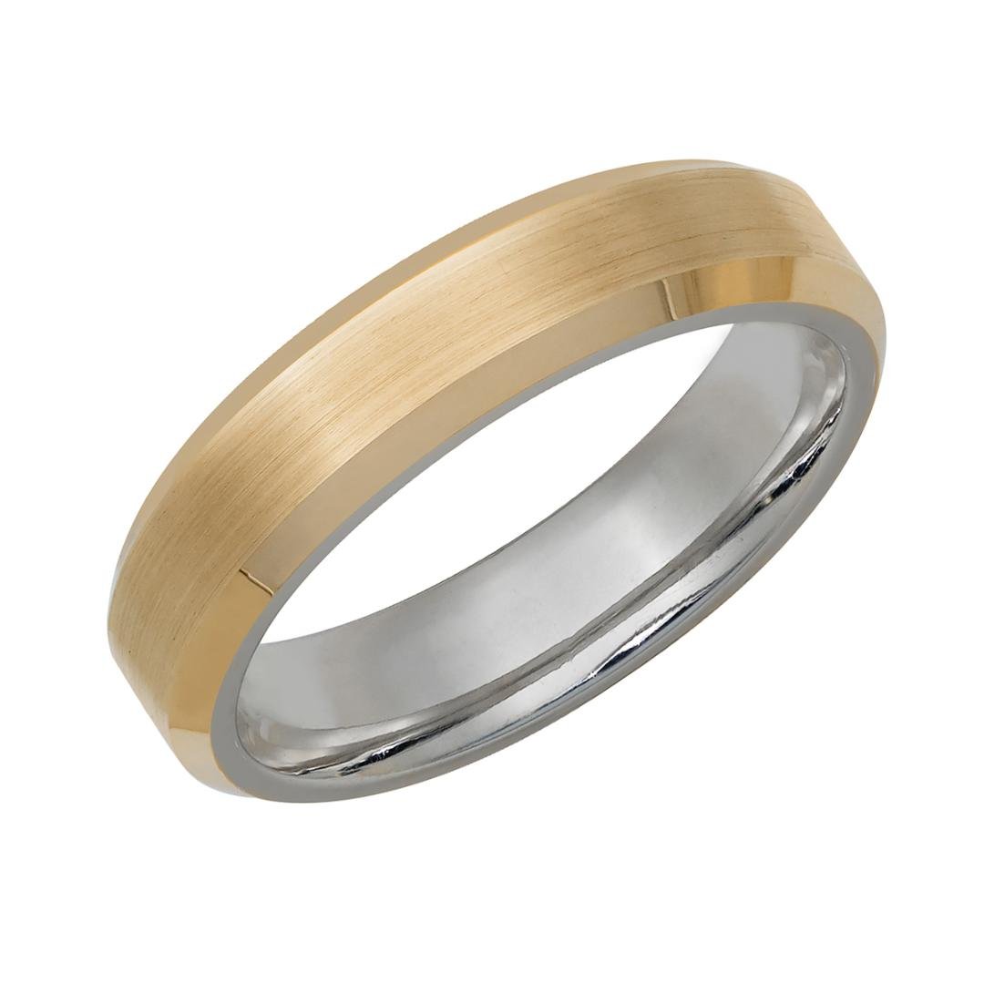 Two Tone Gold Mens Wedding Rings