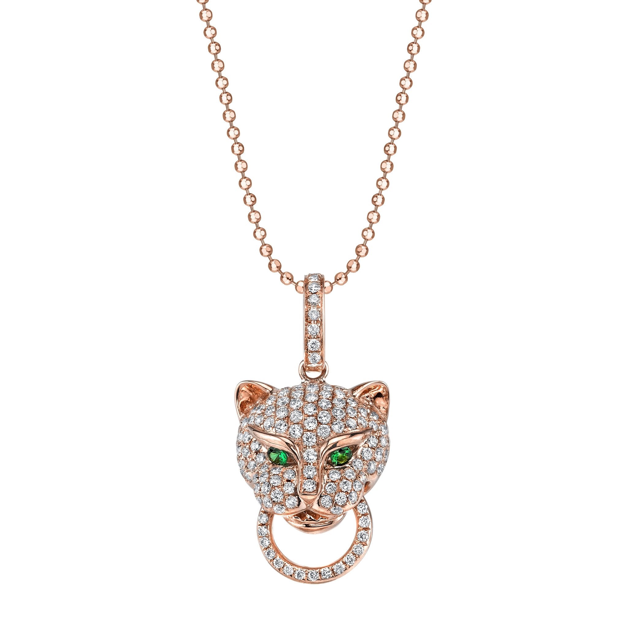 DIAMOND PANTHER KNOCKER NECKLACE