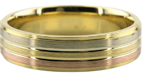 6mm 10K 18K 14K Two Tone Gold Wedding Bands