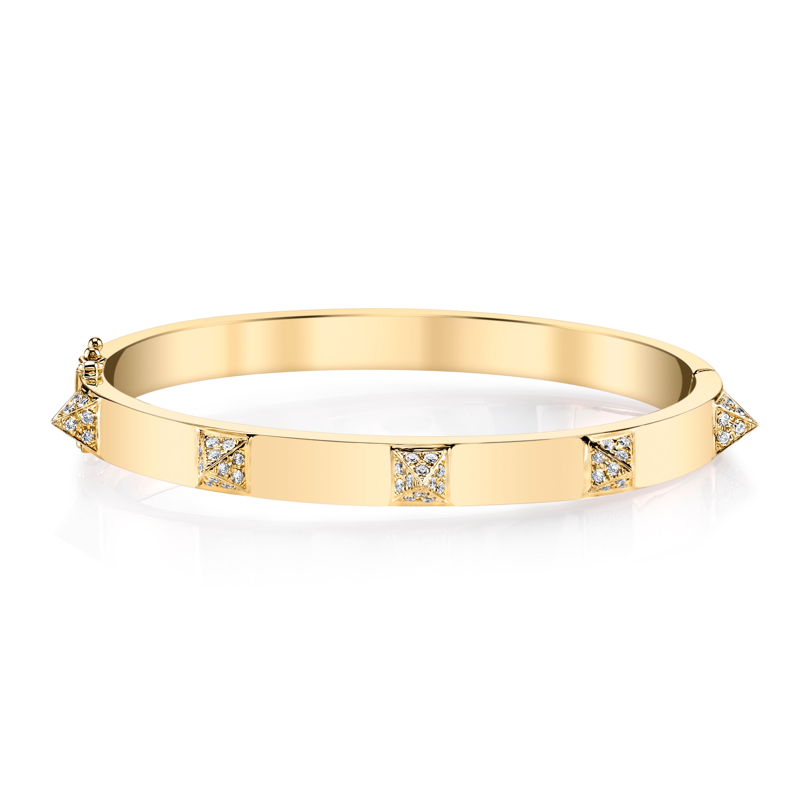 OVAL BRACELET WITH DIAMOND SPIKES