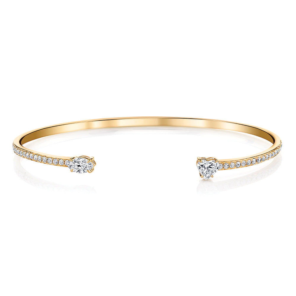 HEART AND MARQUISE DIAMOND SPLIT CUFF