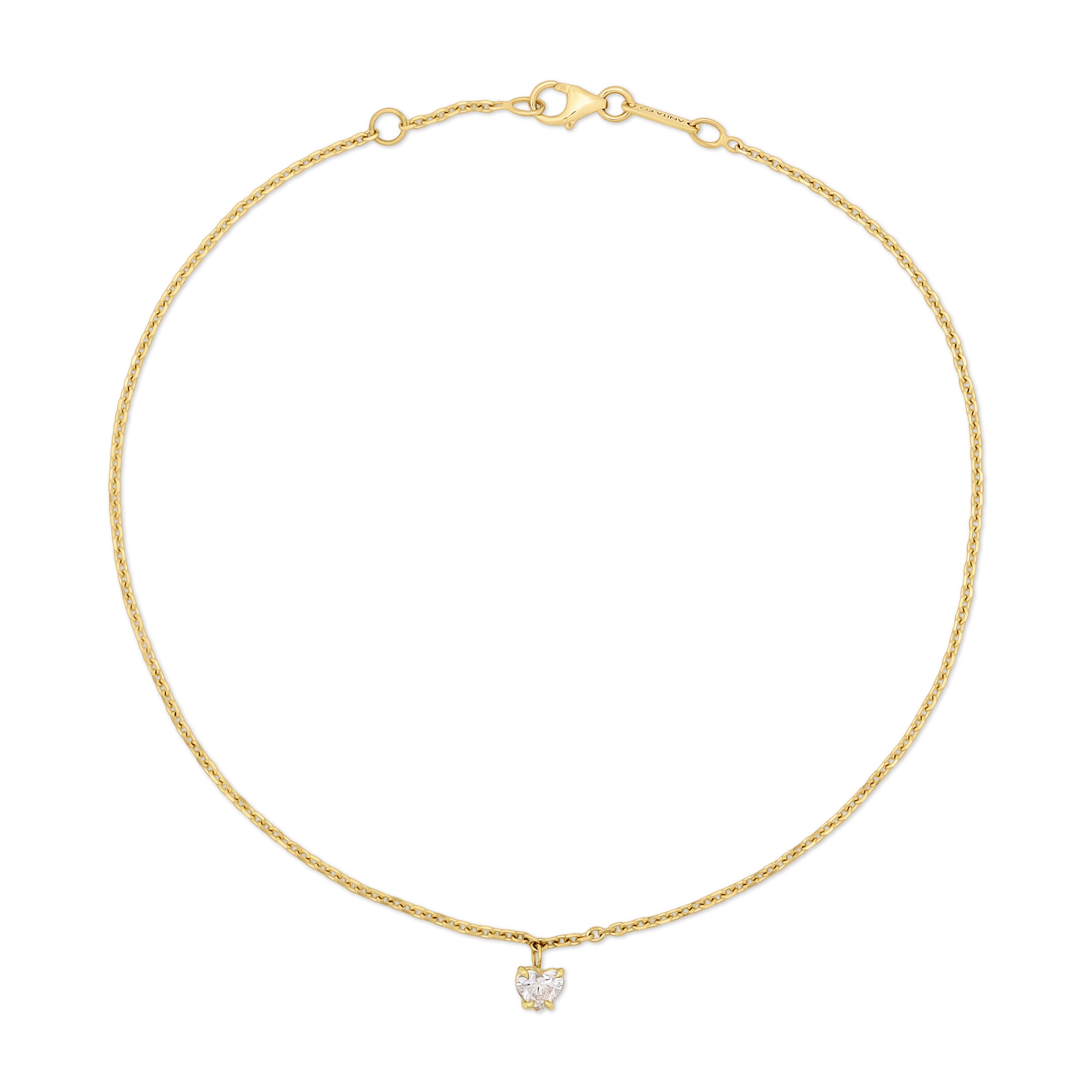 ANKLET WITH HEART SHAPED DIAMOND DROP