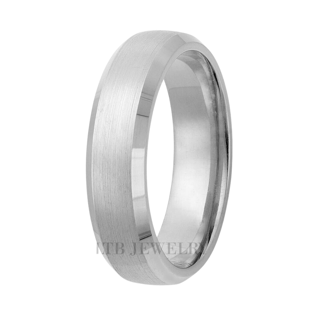 Beveled Edge Mens Wedding Bands