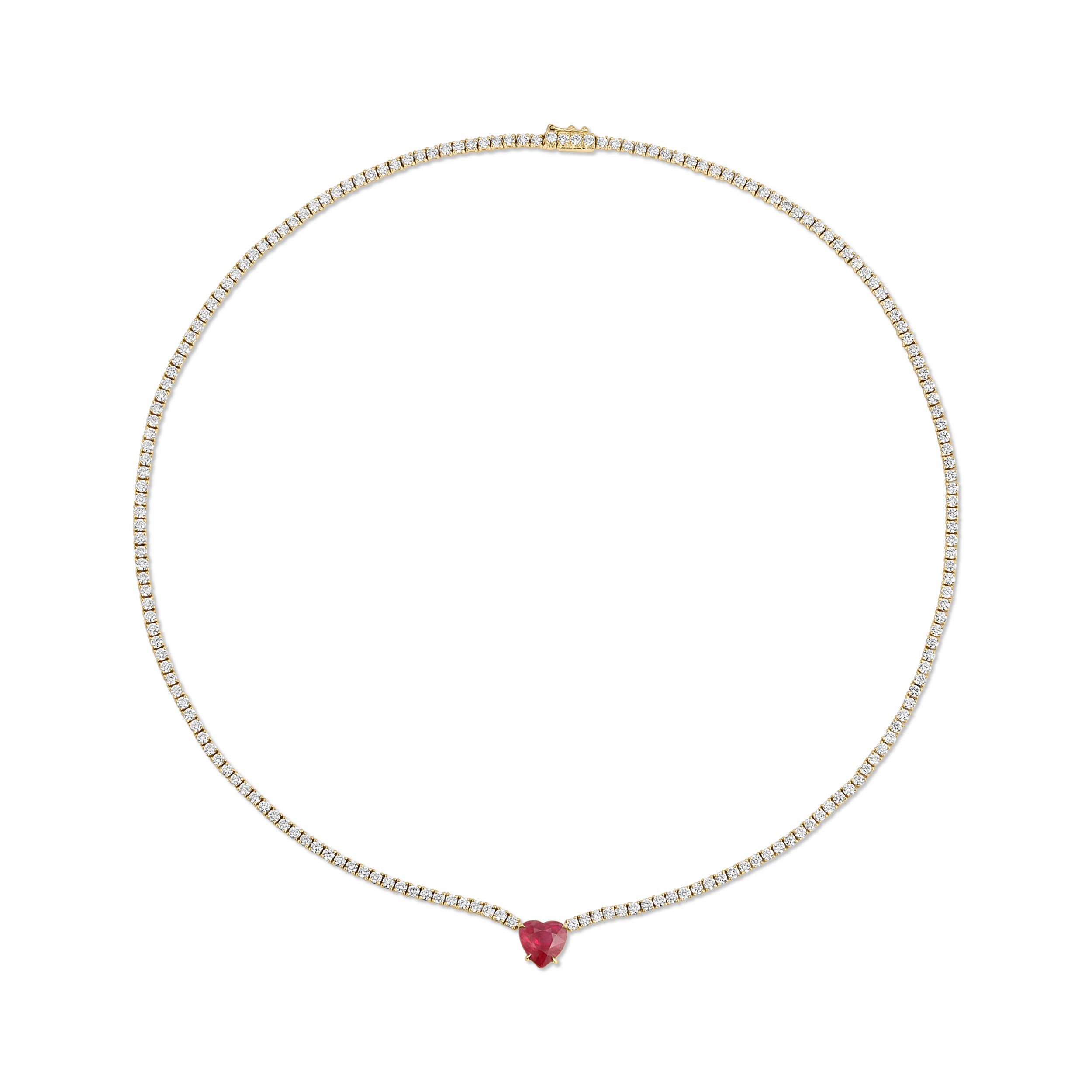 HEPBURN CHOKER WITH RUBY HEART CENTER