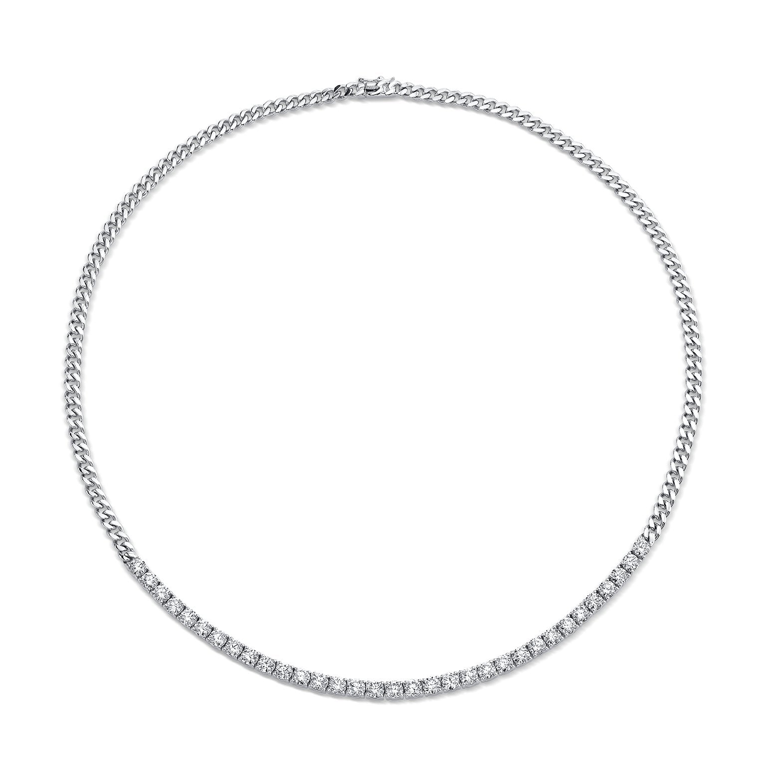 CUBAN LINK AND LONG LINE DIAMOND NECKLACE 3 CUBAN LINK AND LONG LINE DIAMOND NECKLACE