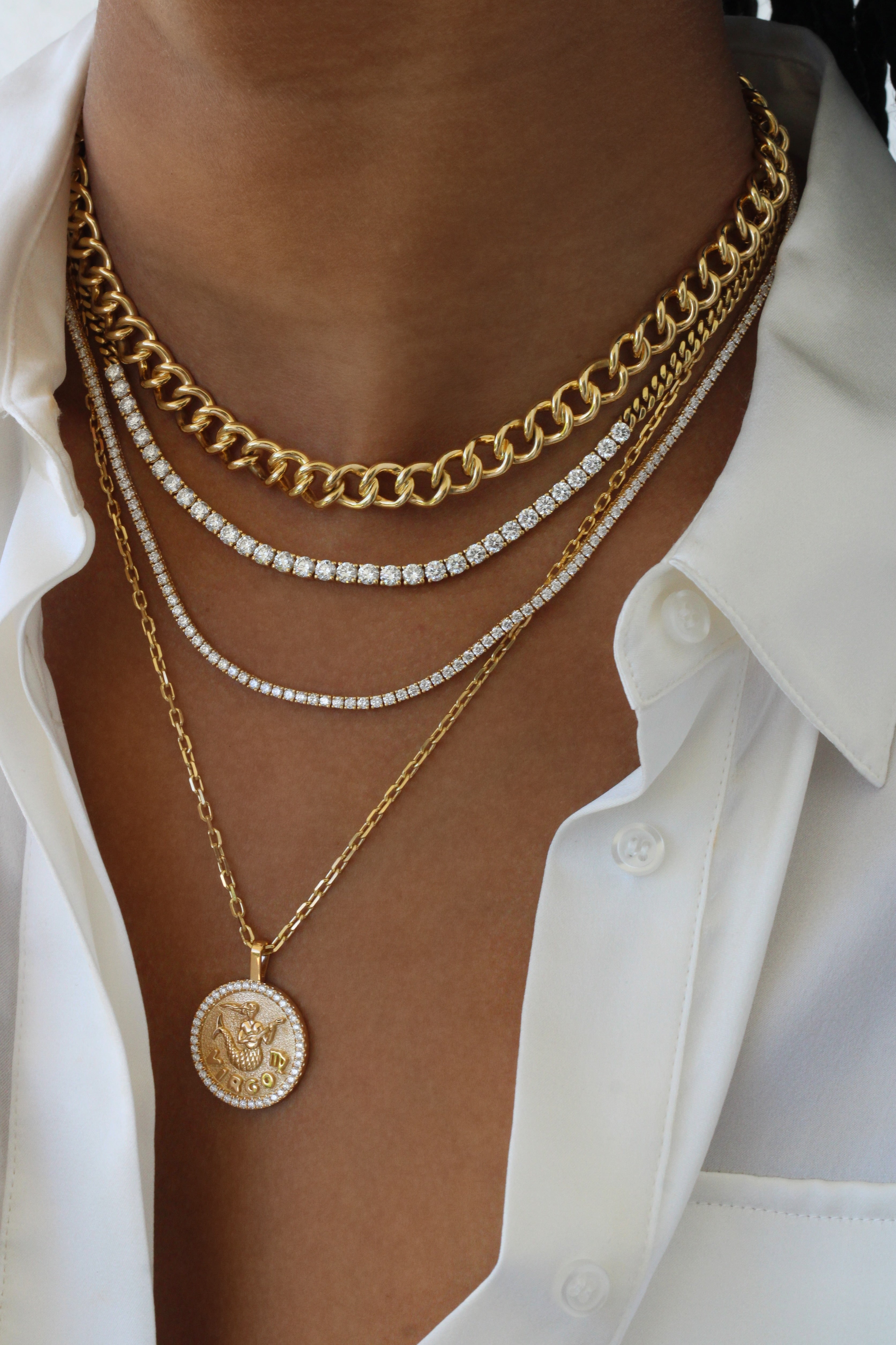 CUBAN LINK AND LONG LINE DIAMOND NECKLACE 6 CUBAN LINK AND LONG LINE DIAMOND NECKLACE