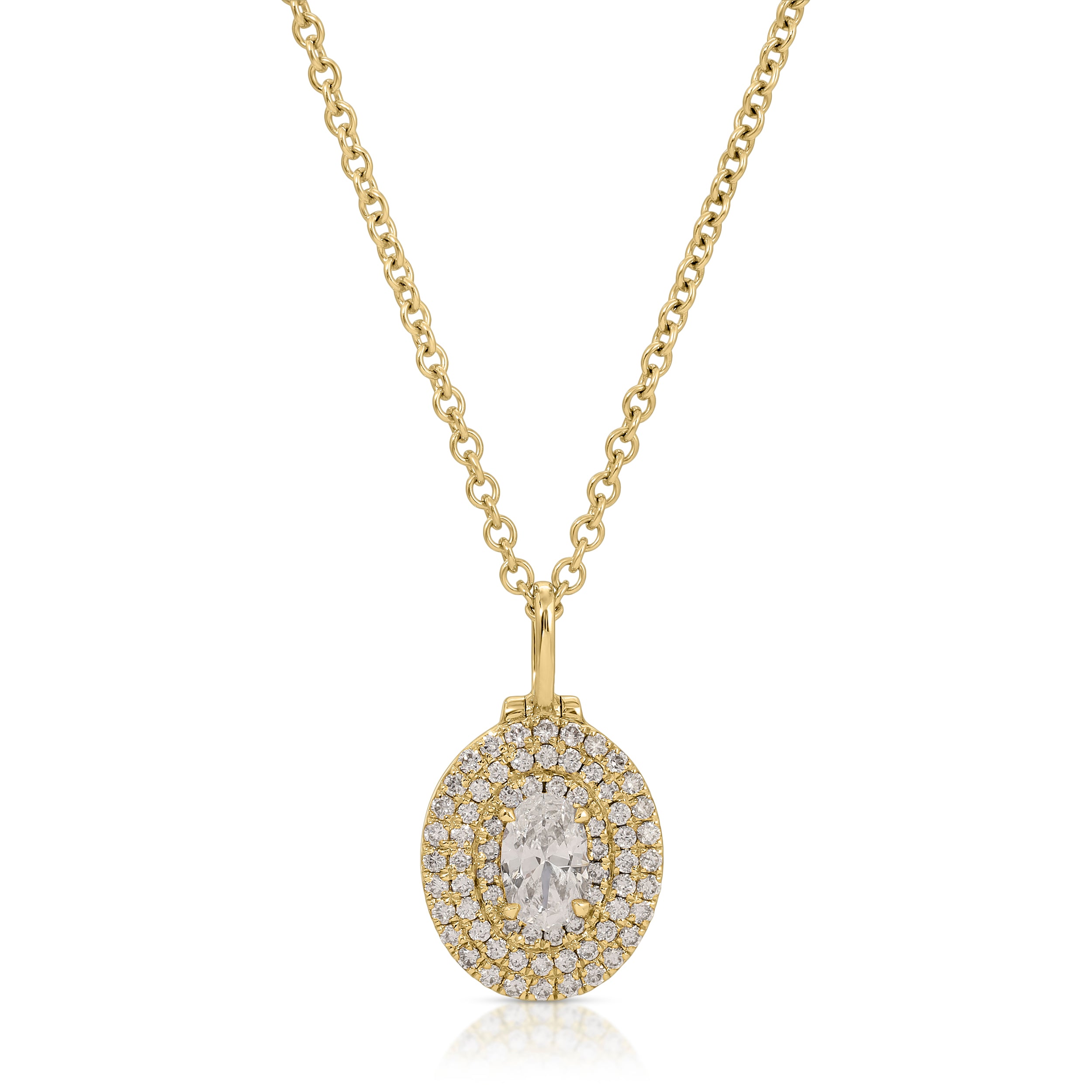 OVAL SHAPED DIAMOND LOULOU LOCKET