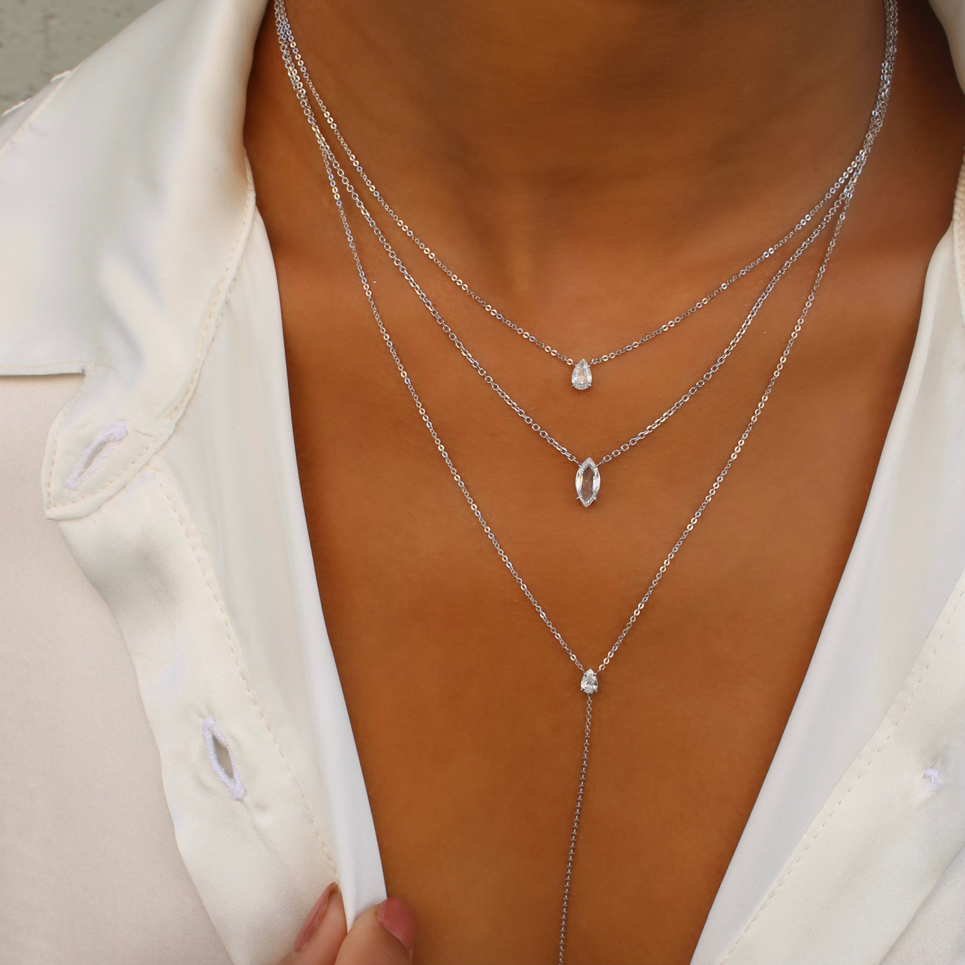 PEAR SHAPED DIAMOND PENDANT .31CT 3 PEAR SHAPED DIAMOND PENDANT .31CT