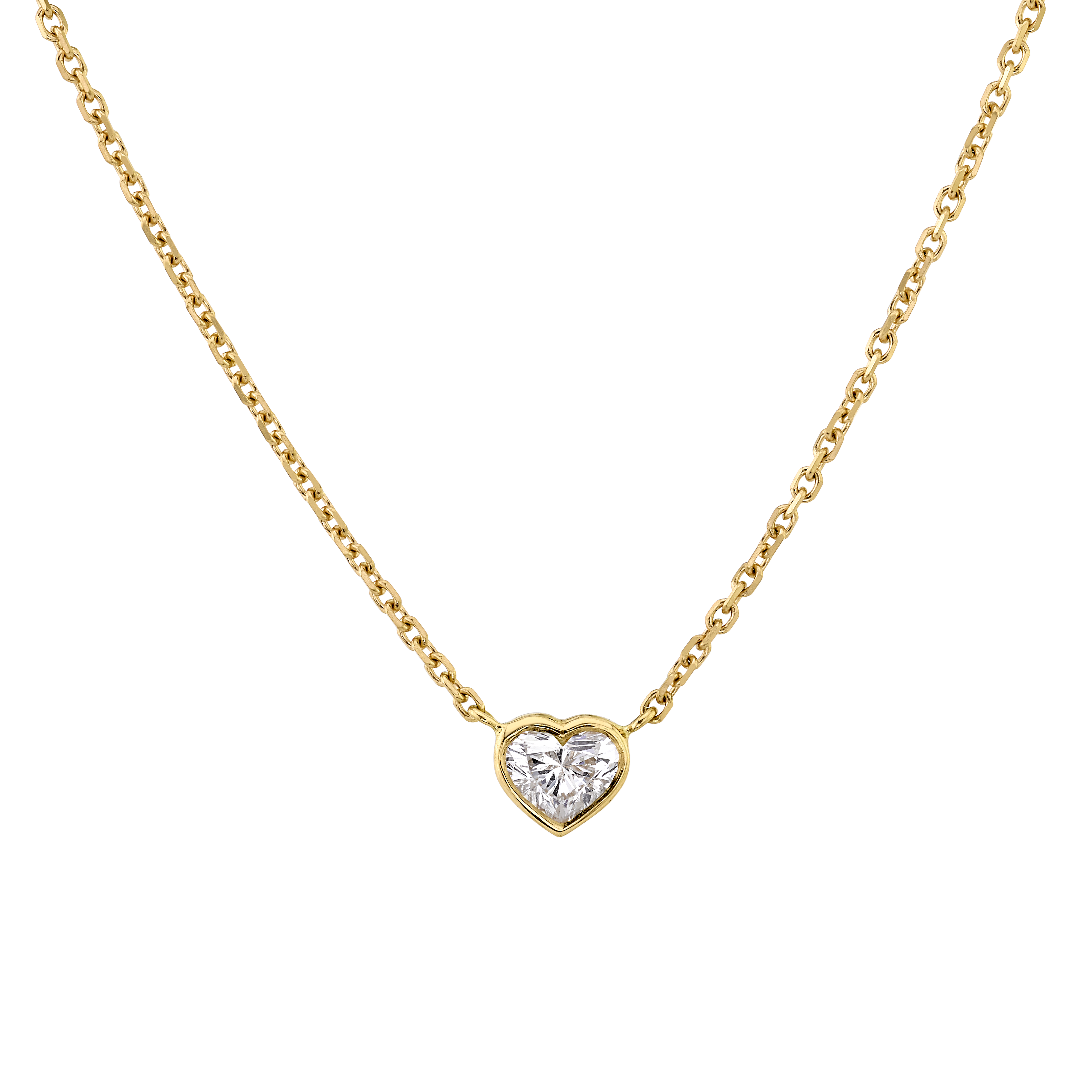 BEZELED HEART DIAMOND PENDANT .40