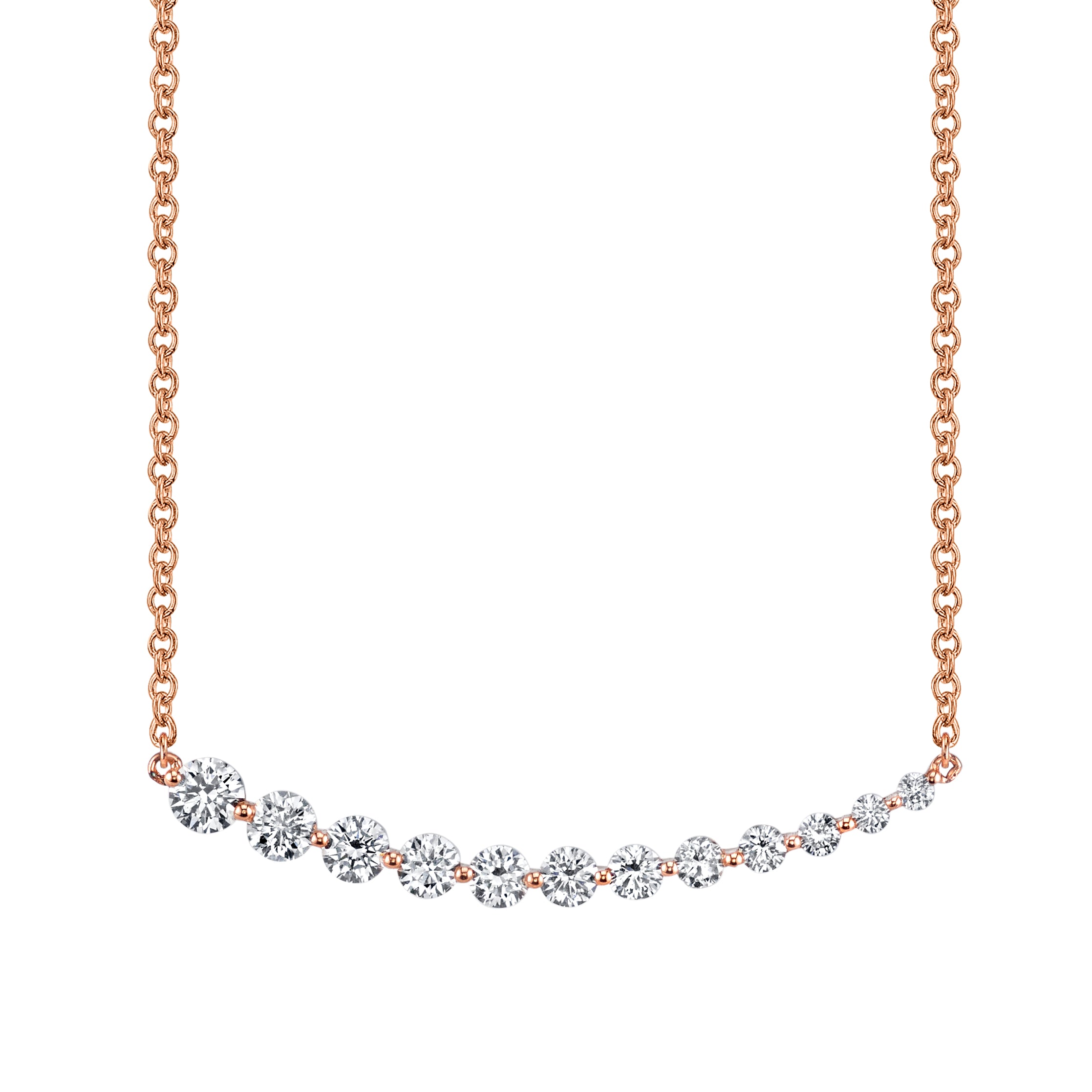 LARGE GRADUATED DIAMOND NECKLACE 3 LARGE GRADUATED DIAMOND NECKLACE