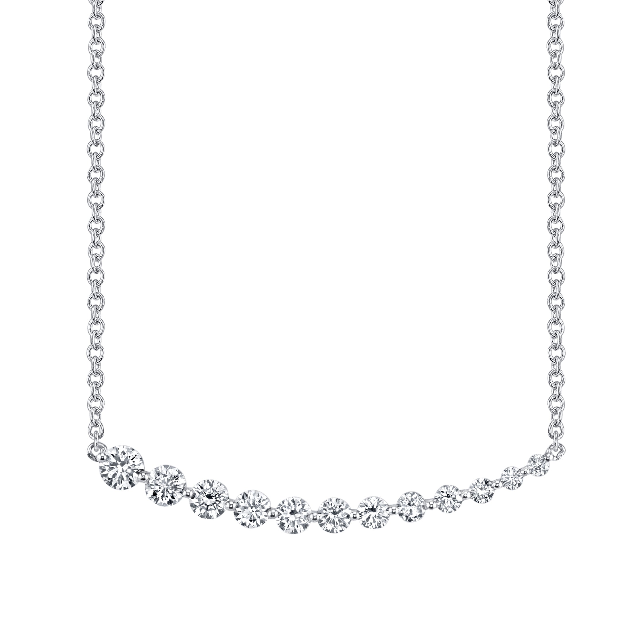 LARGE GRADUATED DIAMOND NECKLACE 4 LARGE GRADUATED DIAMOND NECKLACE