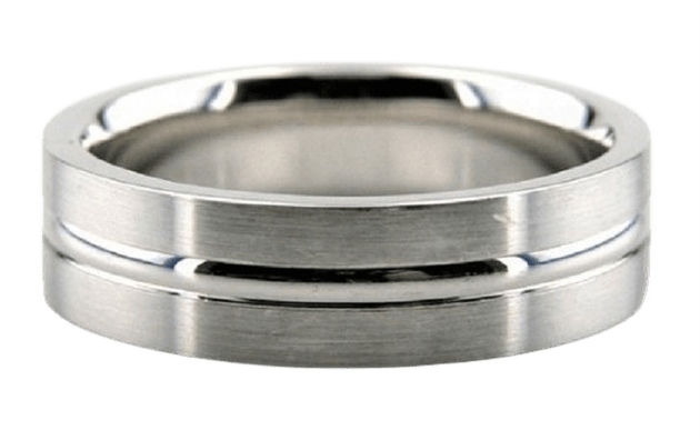 14K White Gold Mens Wedding Rings
