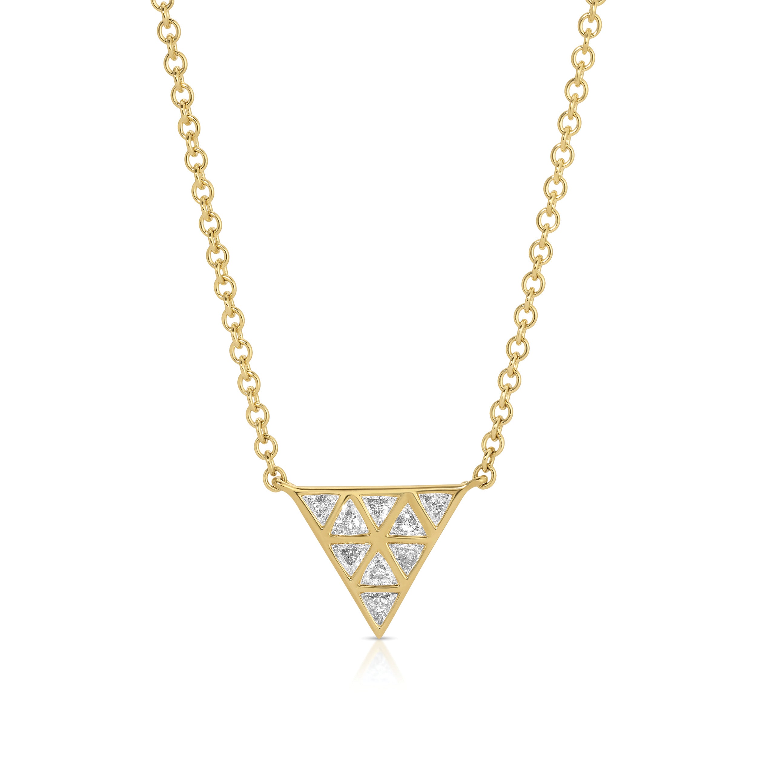 SMALL BEZELED TRILLION PENDANT