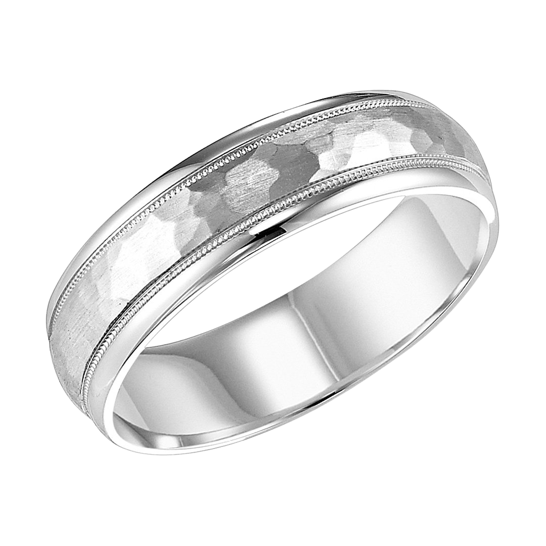 Platinum Hammered Finish Wedding Bands