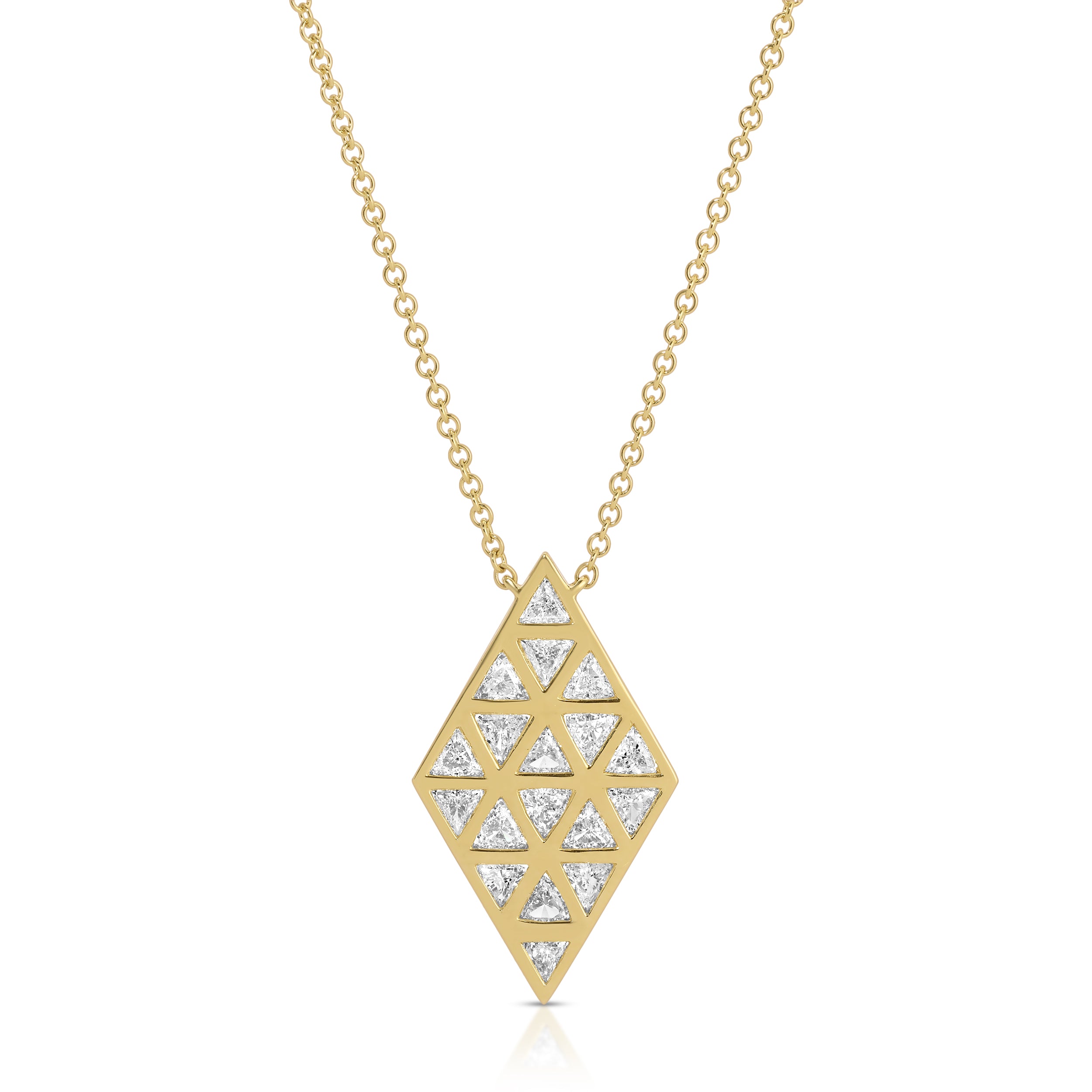 BEZELED DOUBLE TRILLLION PENDANT