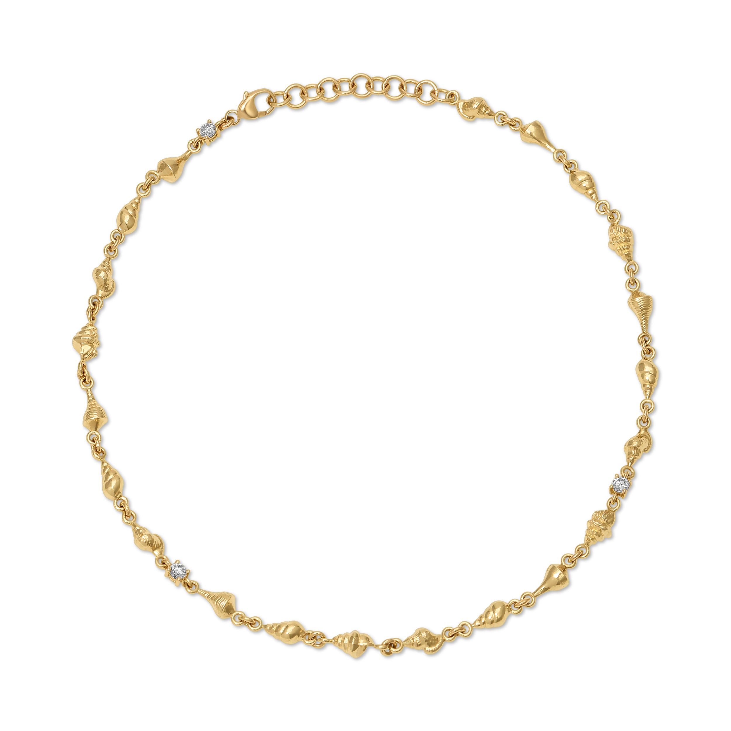 DIAMOND SHELL BY THE YARD ANKLET
