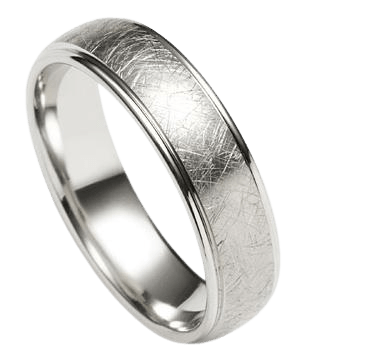 6mm 10K 14K 18K White Gold Mens Wedding Bands