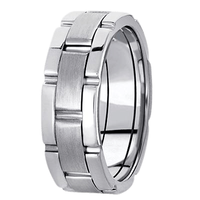 Handmade Platinum Mens Wedding Bands