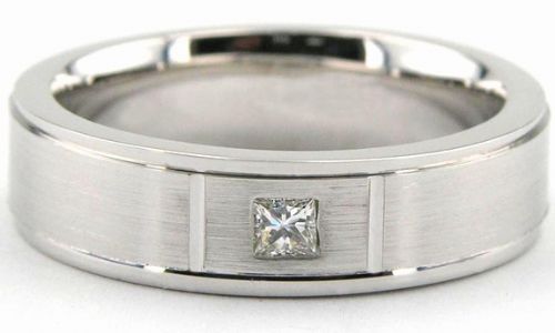 Platinum Princess Cut Diamond Wedding Band
