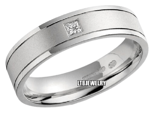 Princess Cut Diamond Platinum Wedding Band