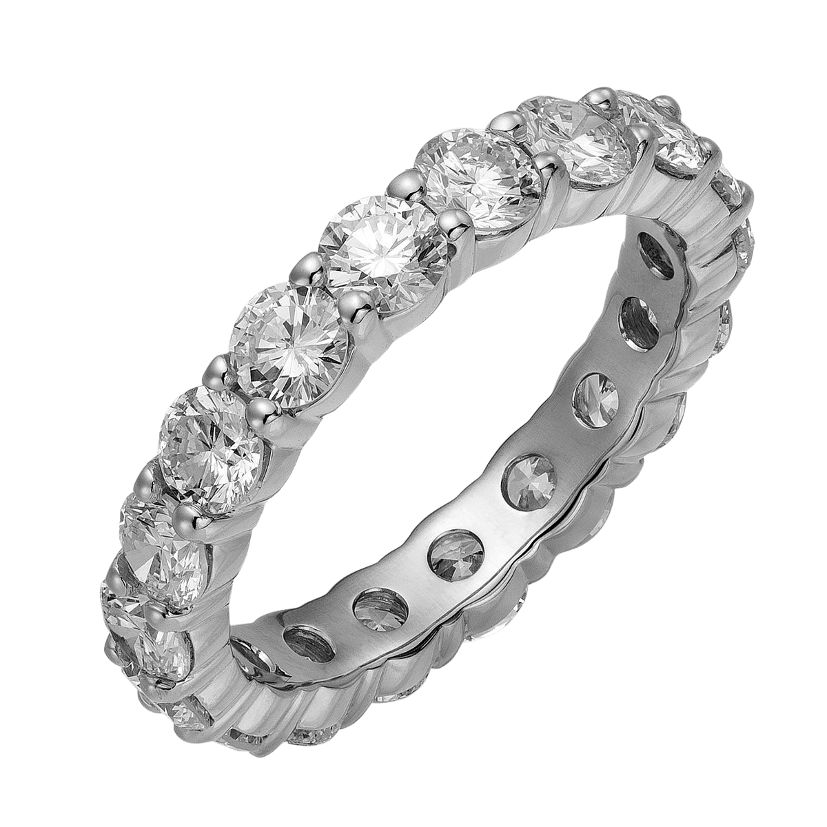 14K White Gold Full Eternity Womens Wedding Bands