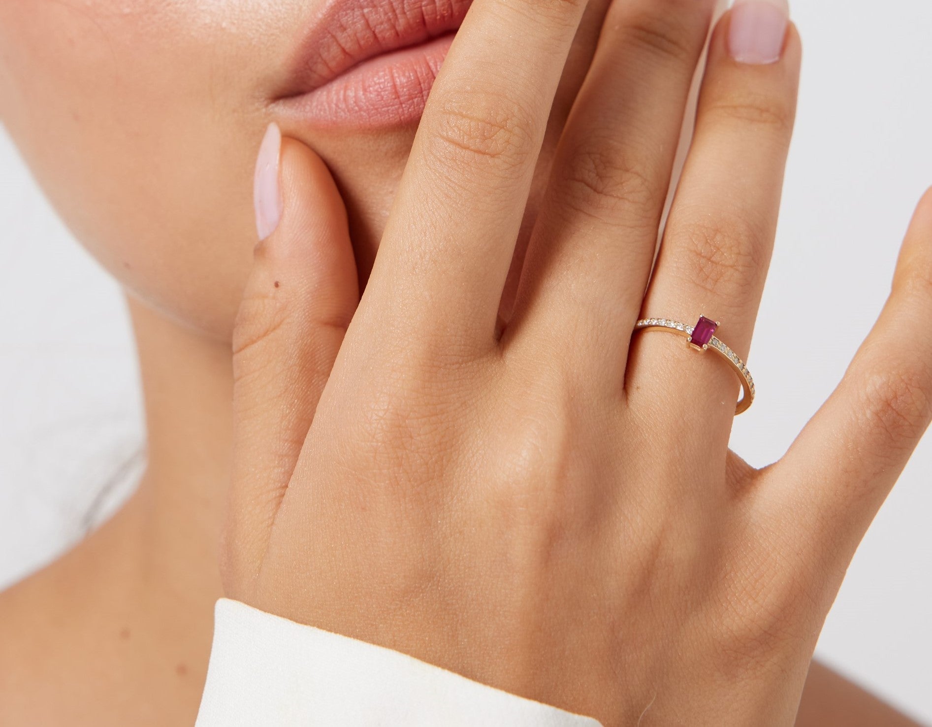 14K Gold Ruby and Diamond Eternity Wedding Ring 4 14K Gold Ruby and Diamond Eternity Wedding Ring