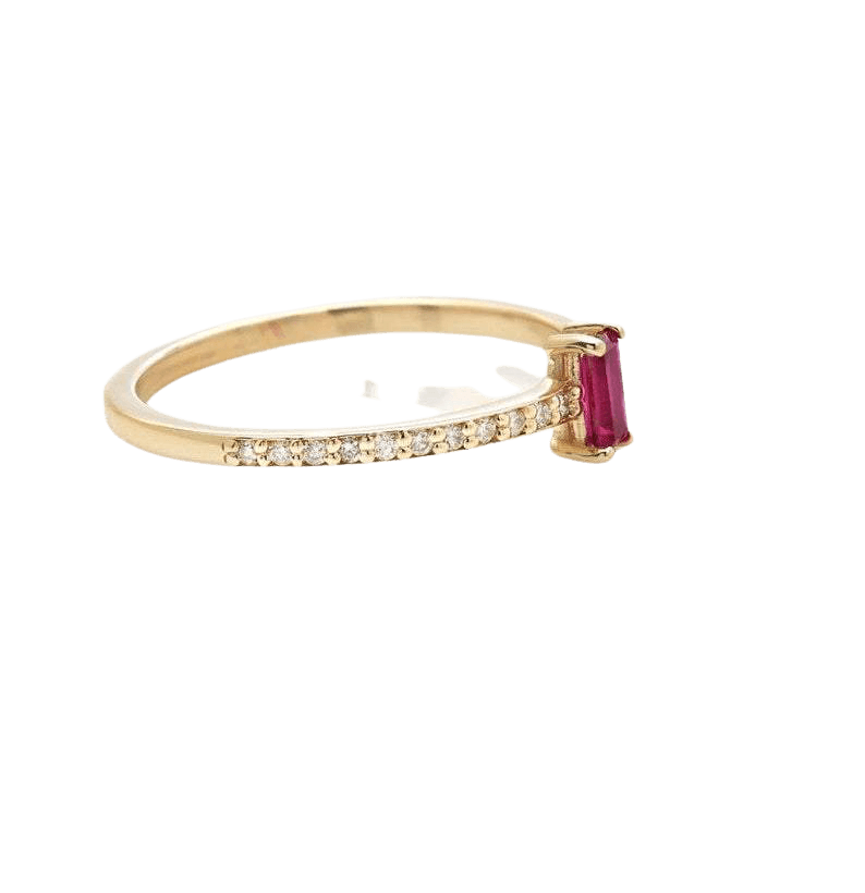 14K Gold Ruby and Diamond Eternity Wedding Ring 6 14K Gold Ruby and Diamond Eternity Wedding Ring