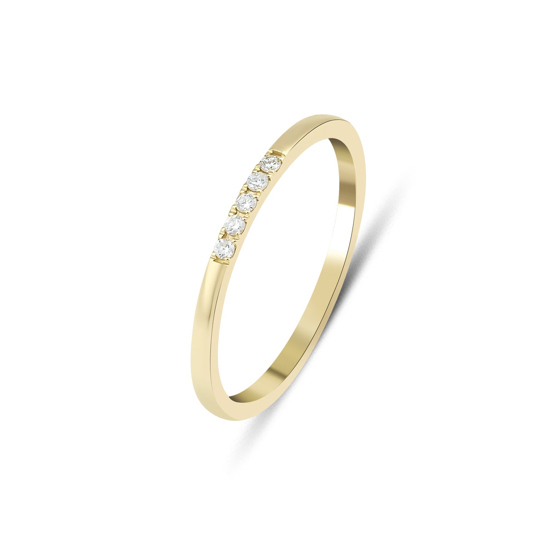14K Gold Half Eternity Diamond Wedding Bands