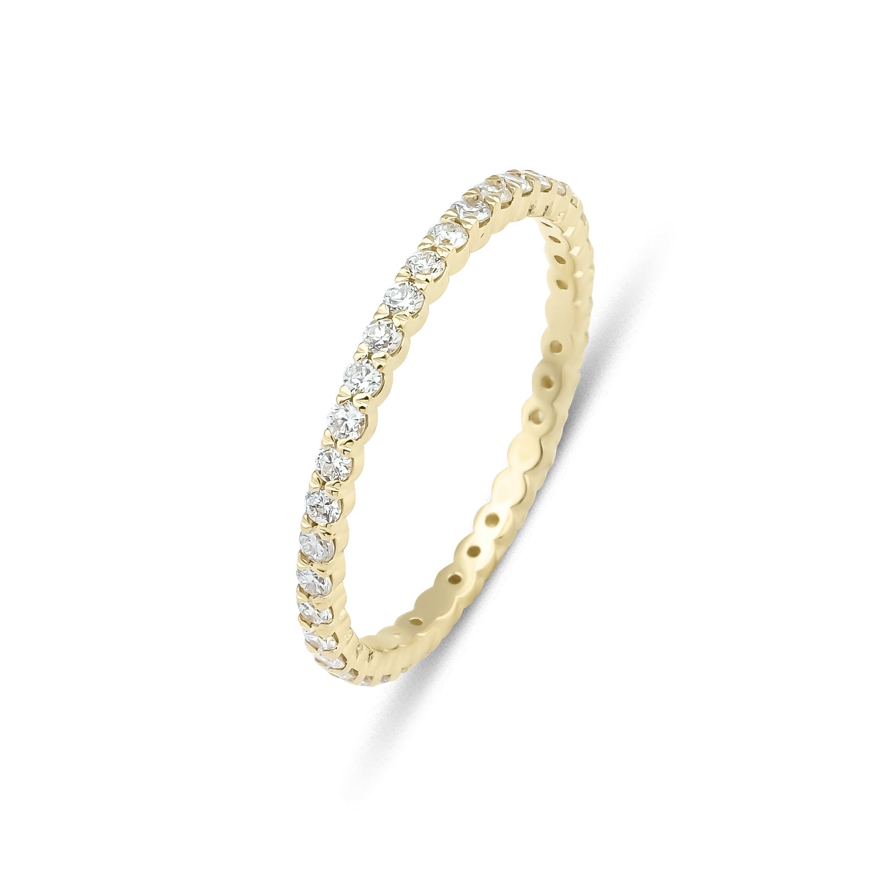 14K Gold Full Eternity Diamond Wedding Rings