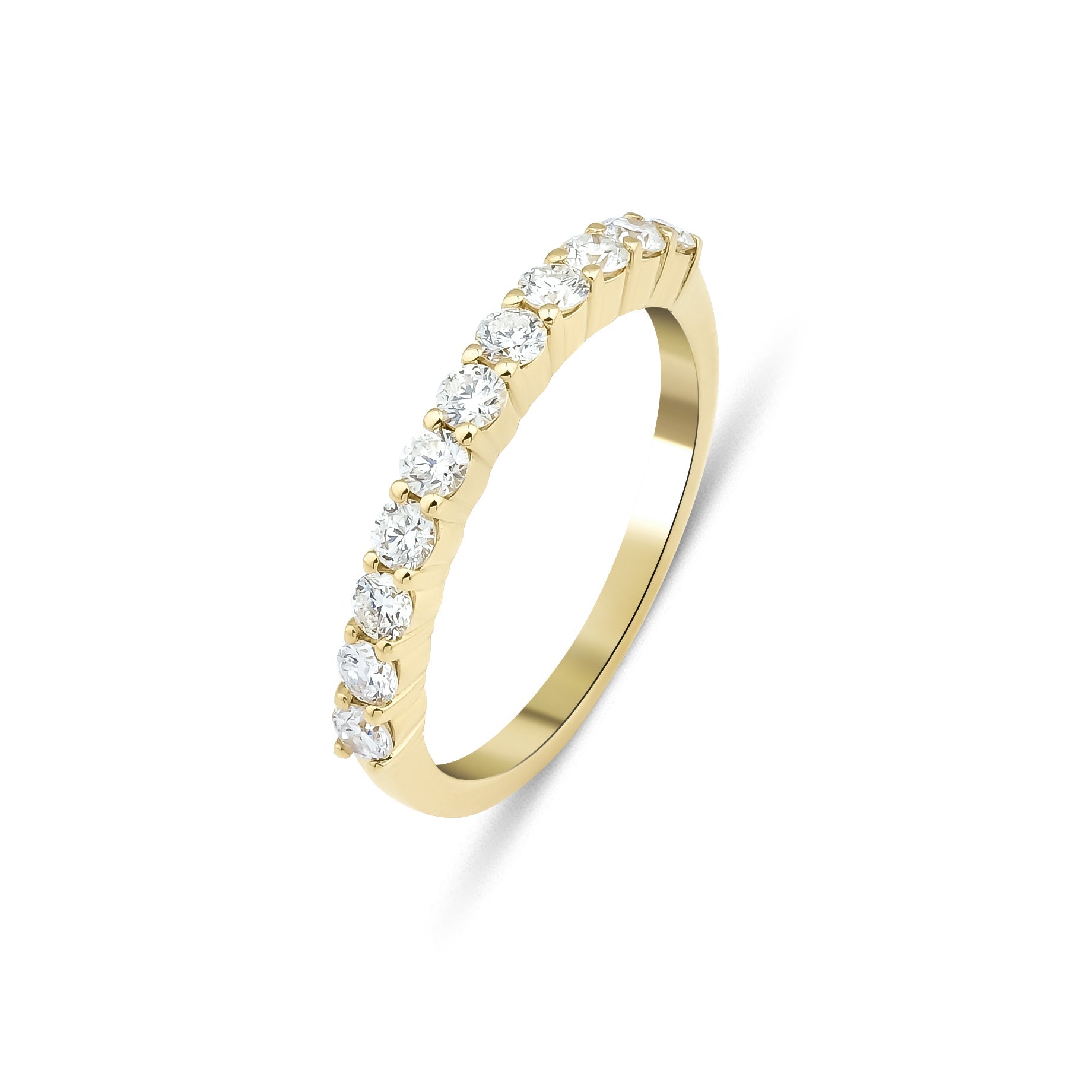 14K Yellow Gold Half Eternity Diamond Wedding Rings