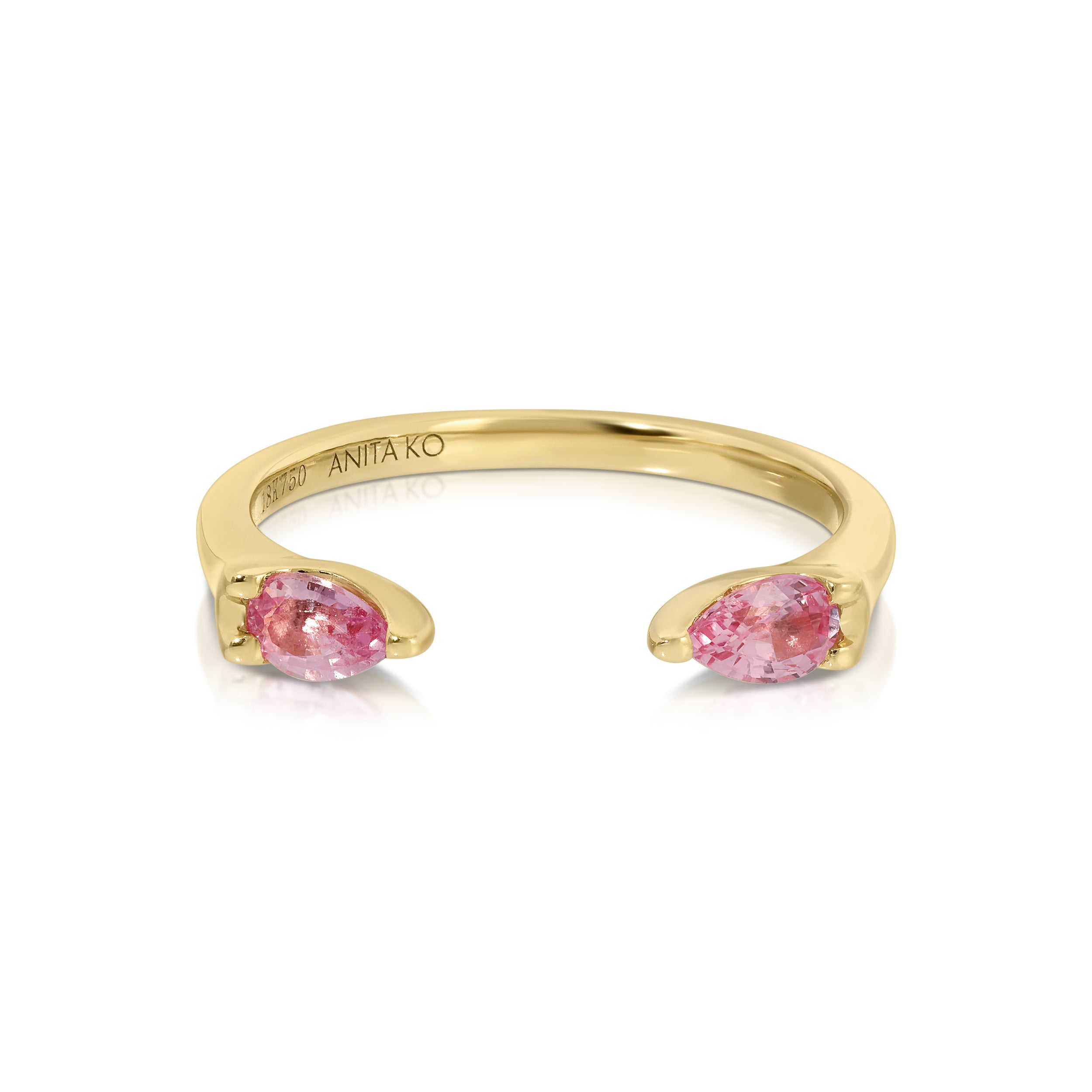 PINK SAPPHIRE PEAR ORBIT RING