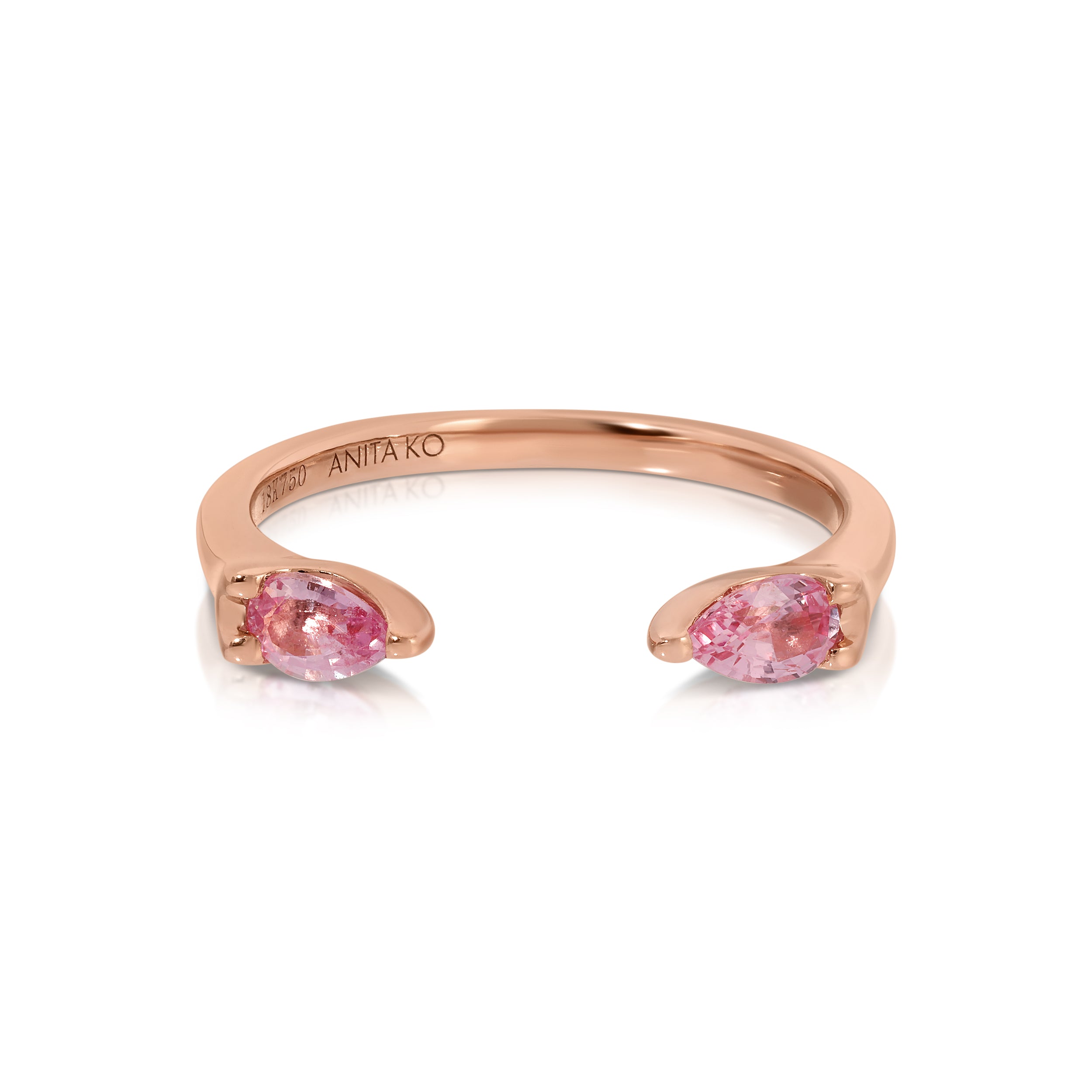 PINK SAPPHIRE PEAR ORBIT RING 3 PINK SAPPHIRE PEAR ORBIT RING