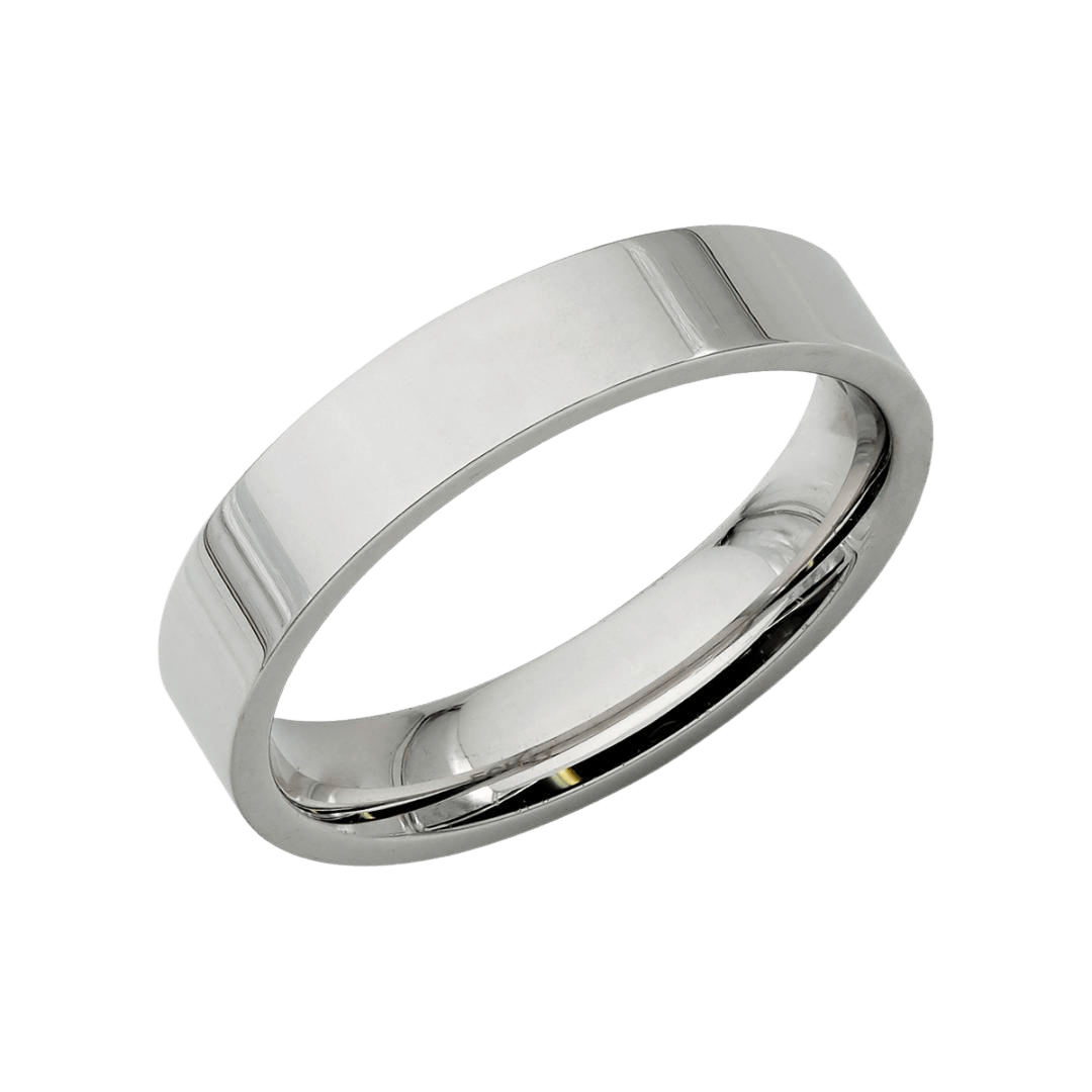 4mm 10K14K 18K White Gold Flat Mens and Womens Wedding Bands