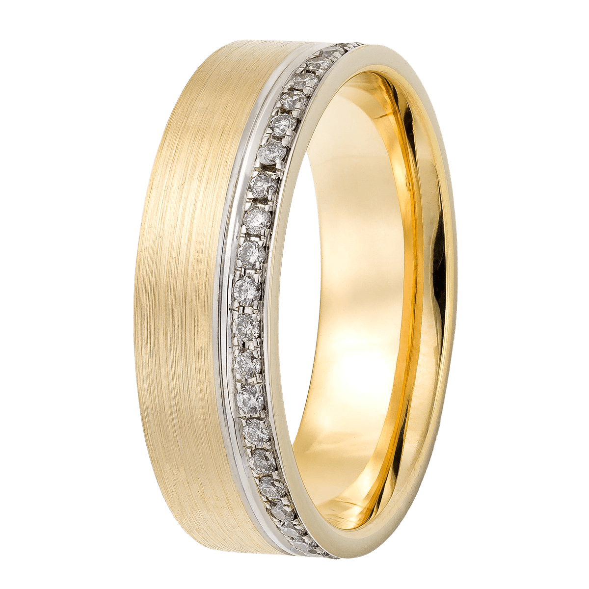 14K White and Yellow Gold Womens Diamond Wedding Bands