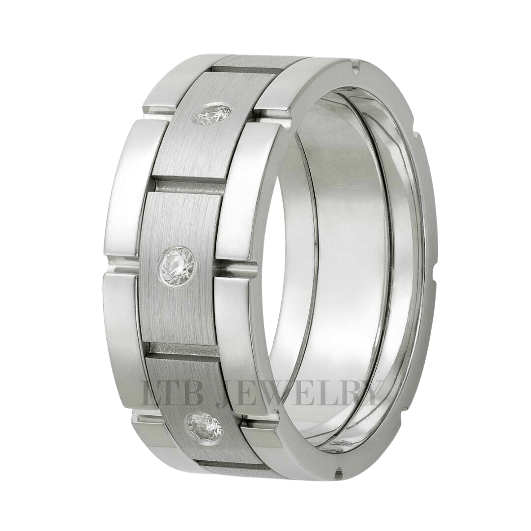 Platinum Mens Diamond Wedding Bands