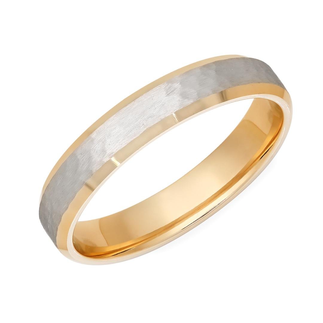 18K Yellow Gold and Platinum Mens and Womens Wedding Bands