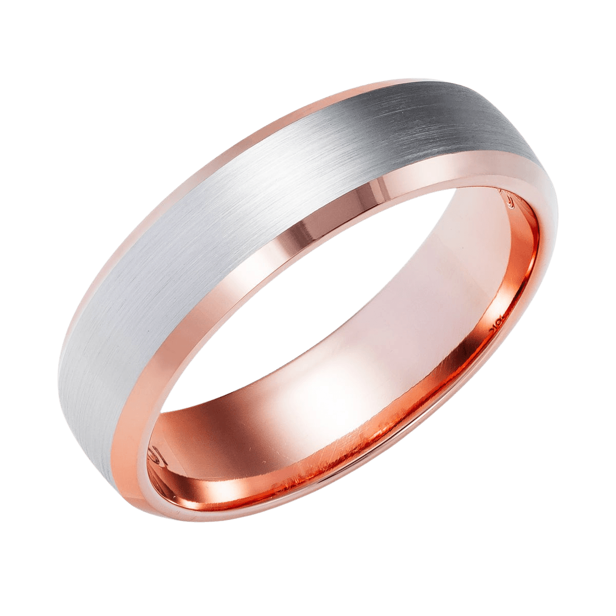 14K Solid Rose Gold and Platinum Wedding Bands