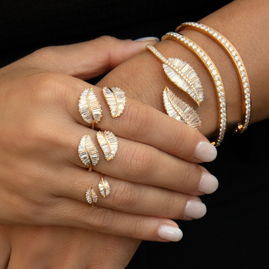 MEDIUM PALM LEAF DIAMOND RING 3 MEDIUM PALM LEAF DIAMOND RING