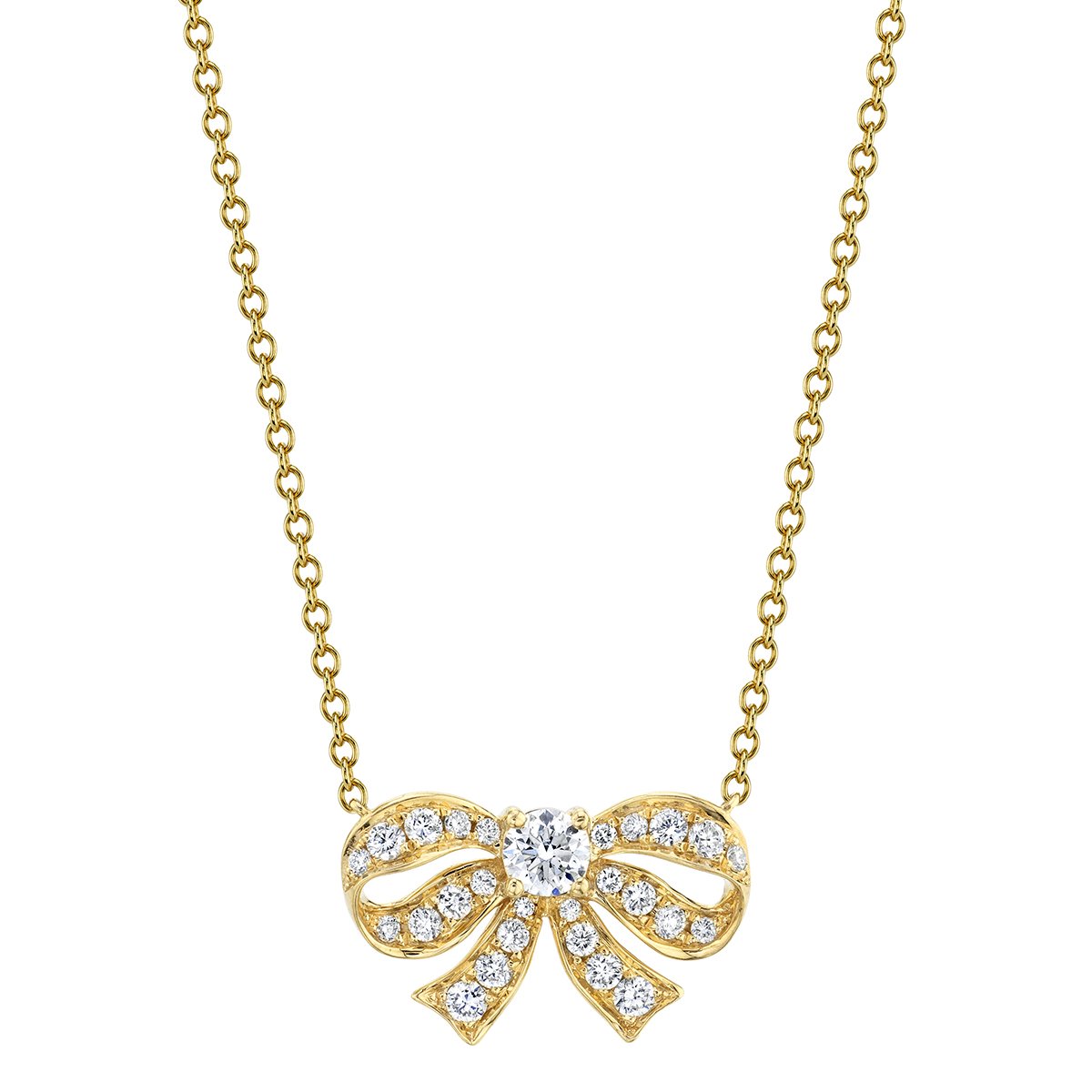 DIAMOND BOW NECKLACE