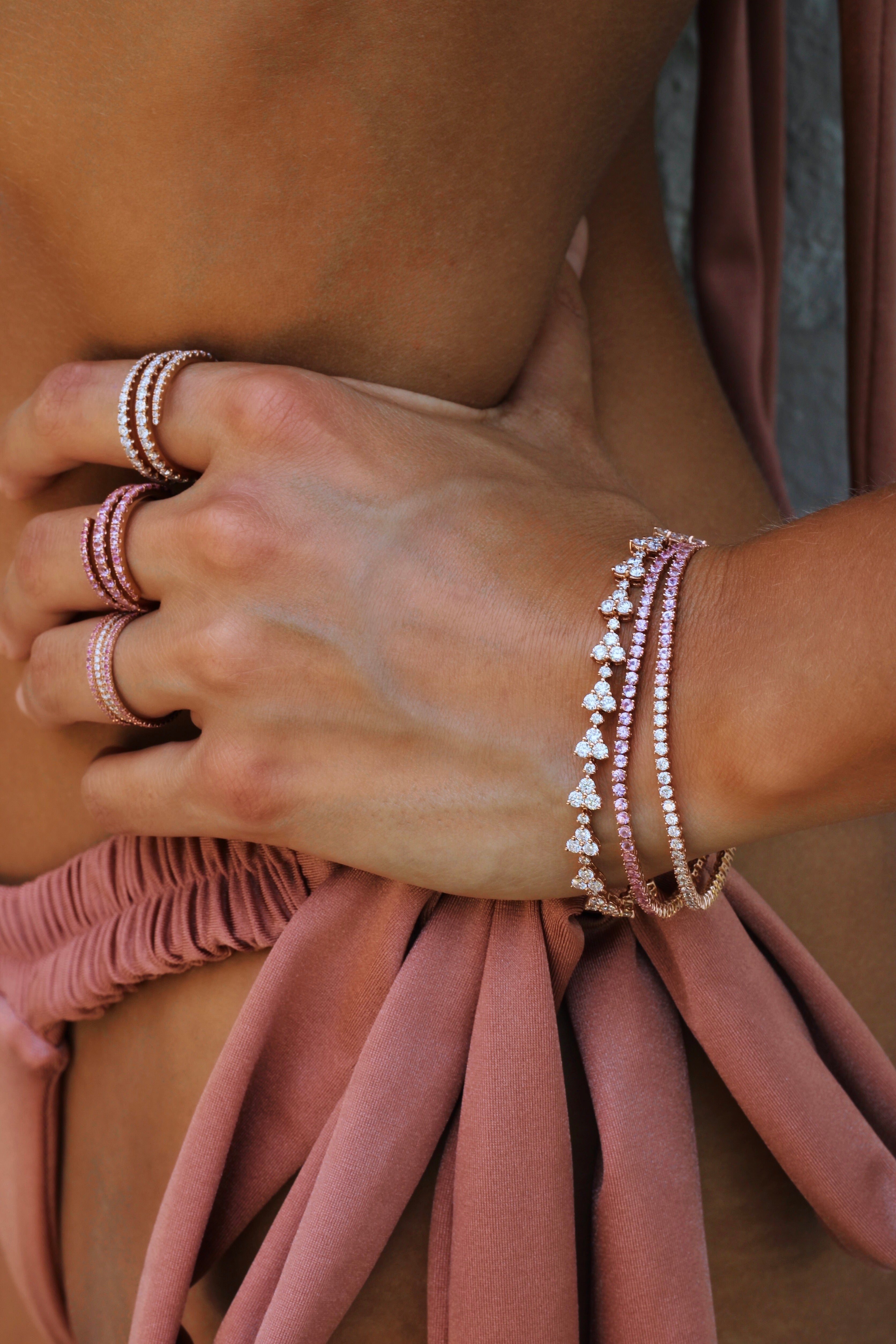 PINK SAPPHIRE HEPBURN BRACELET 3 PINK SAPPHIRE HEPBURN BRACELET