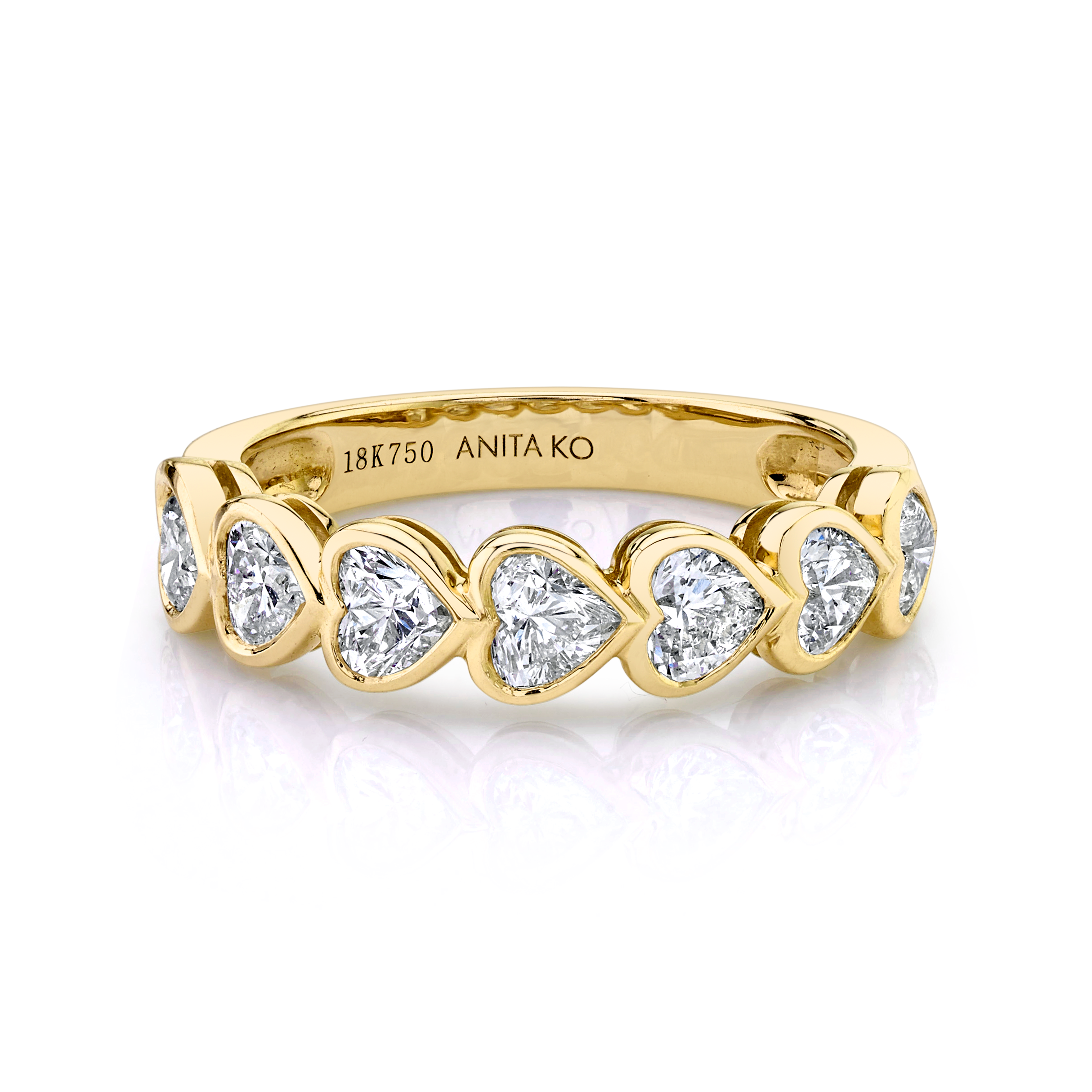 BEZELED HEART DIAMOND DEMI ETERNITY BAND