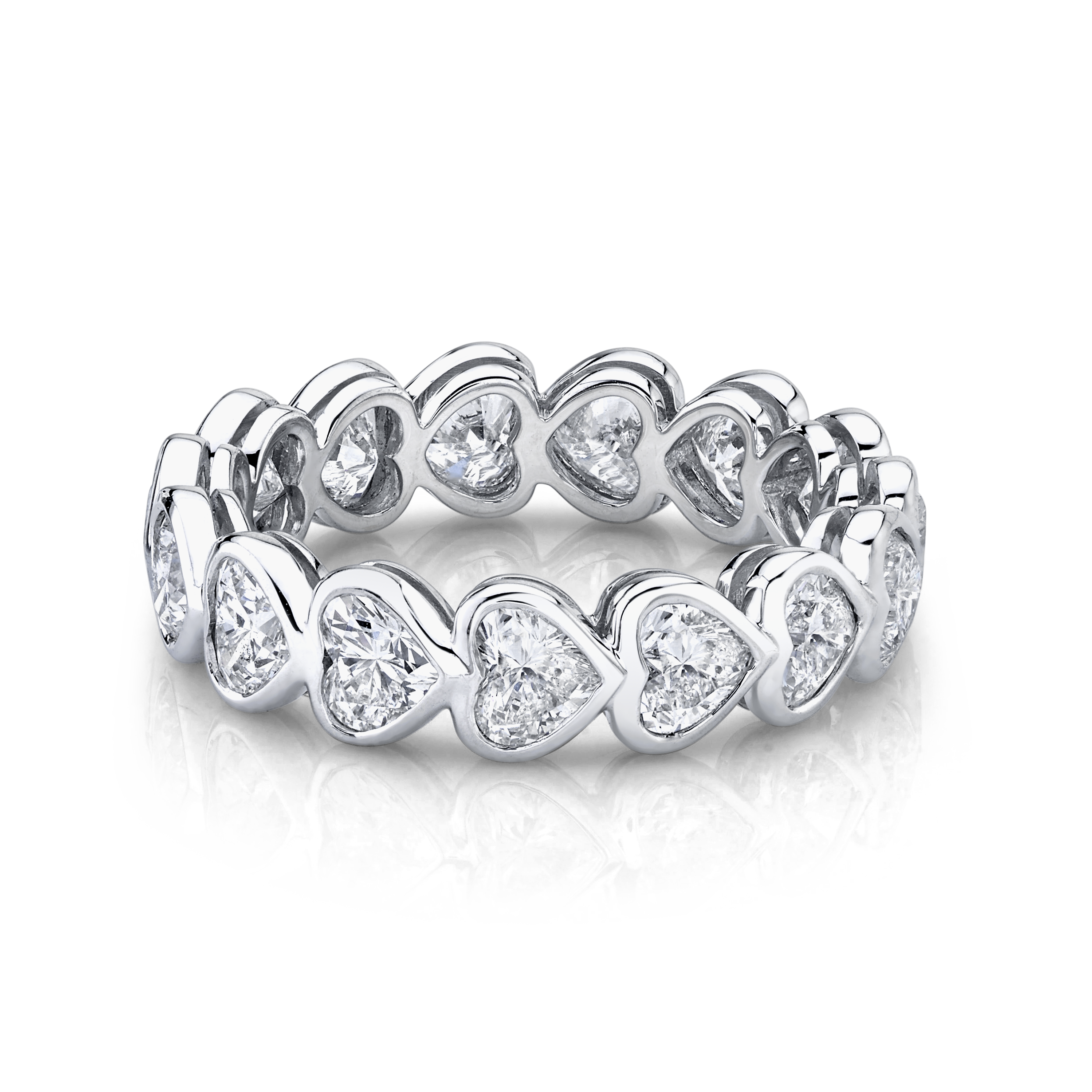 BEZELED HEART FULL DIAMOND ETERNITY BAND