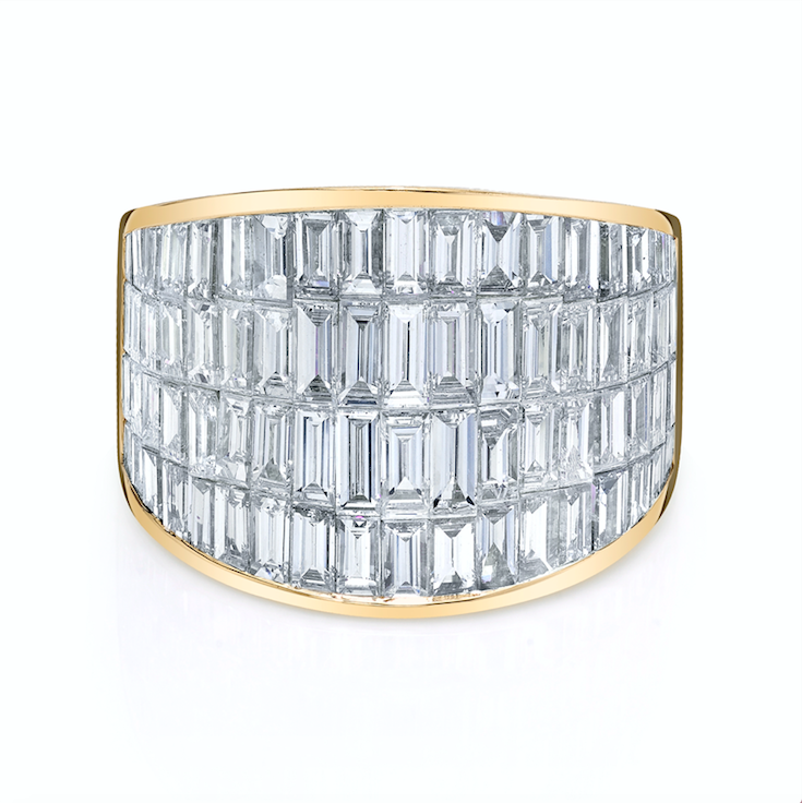 FOUR ROW BAGUETTE GALAXY RING 3 FOUR ROW BAGUETTE GALAXY RING