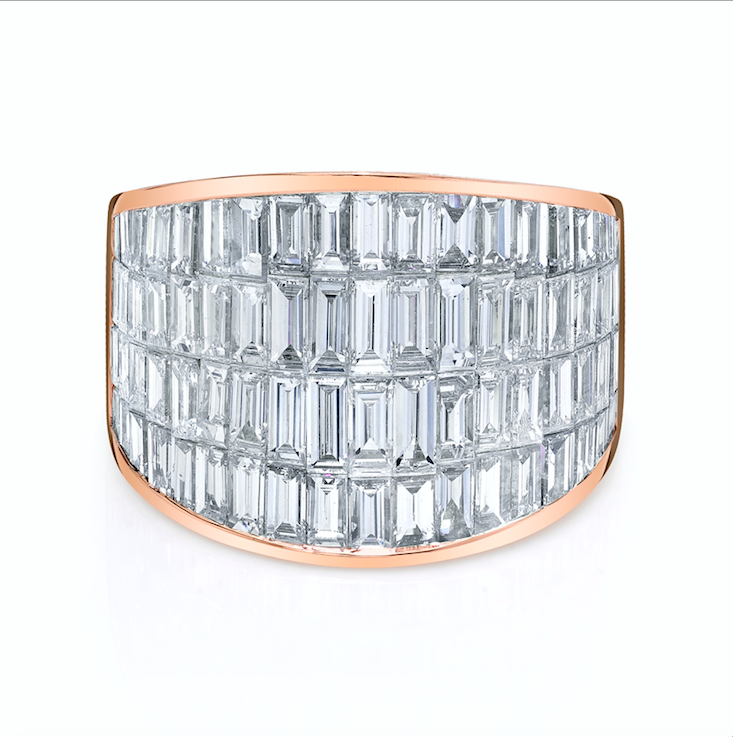 FOUR ROW BAGUETTE GALAXY RING 4 FOUR ROW BAGUETTE GALAXY RING