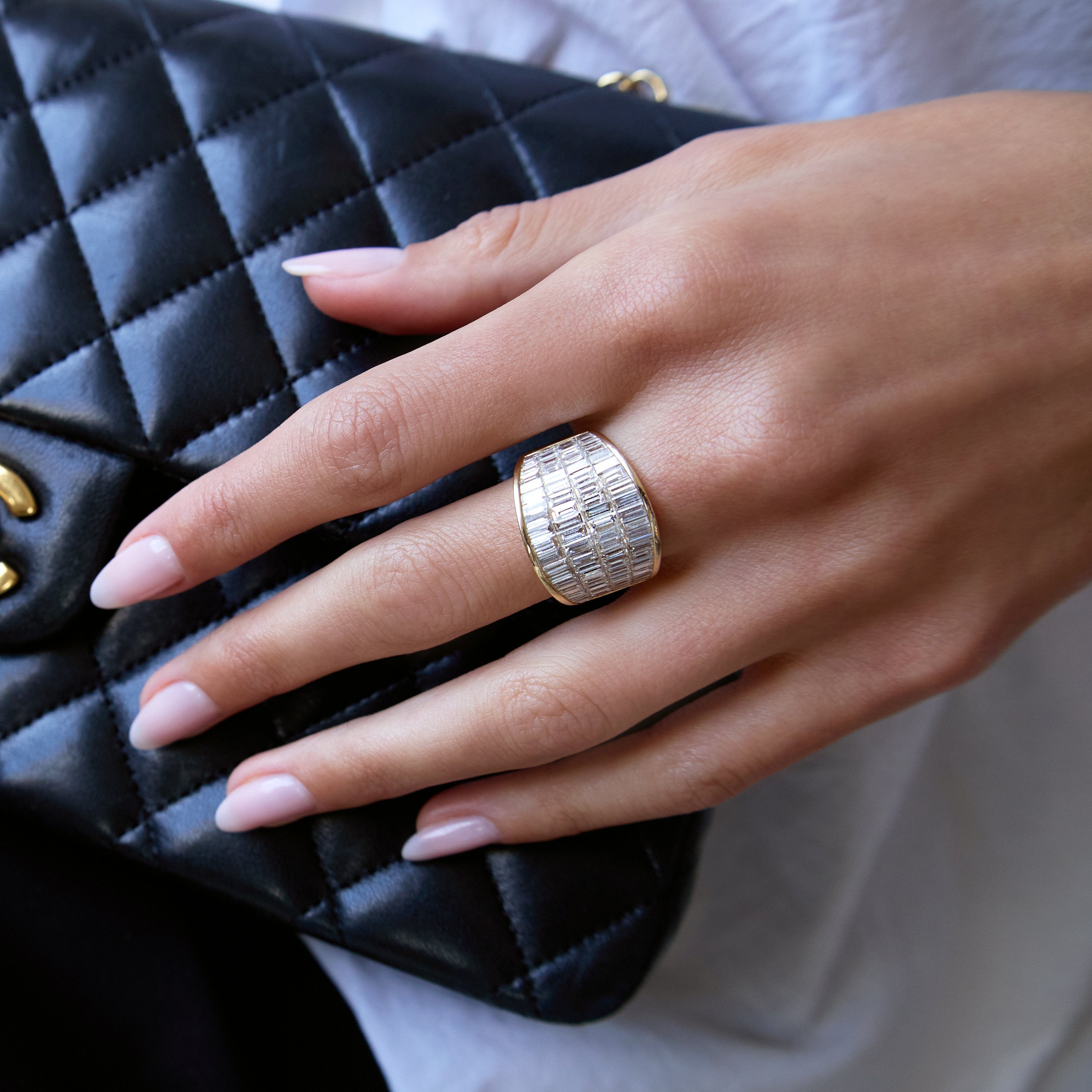 FOUR ROW BAGUETTE GALAXY RING 5 FOUR ROW BAGUETTE GALAXY RING