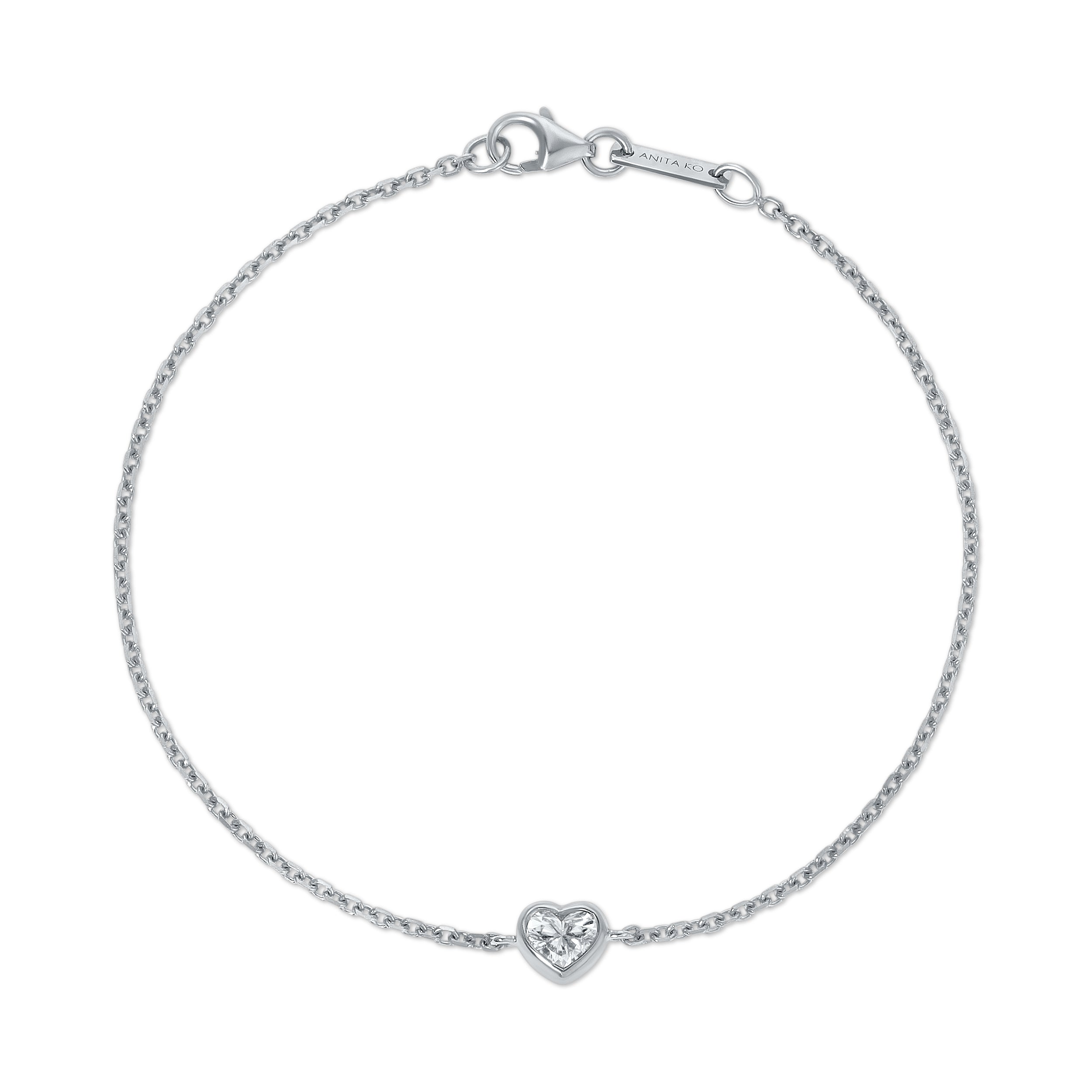 DIAMOND HEART CHAIN BRACELET 4 DIAMOND HEART CHAIN BRACELET