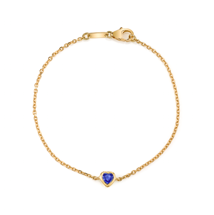 BLUE SAPPHIRE HEART CHAIN BRACELET