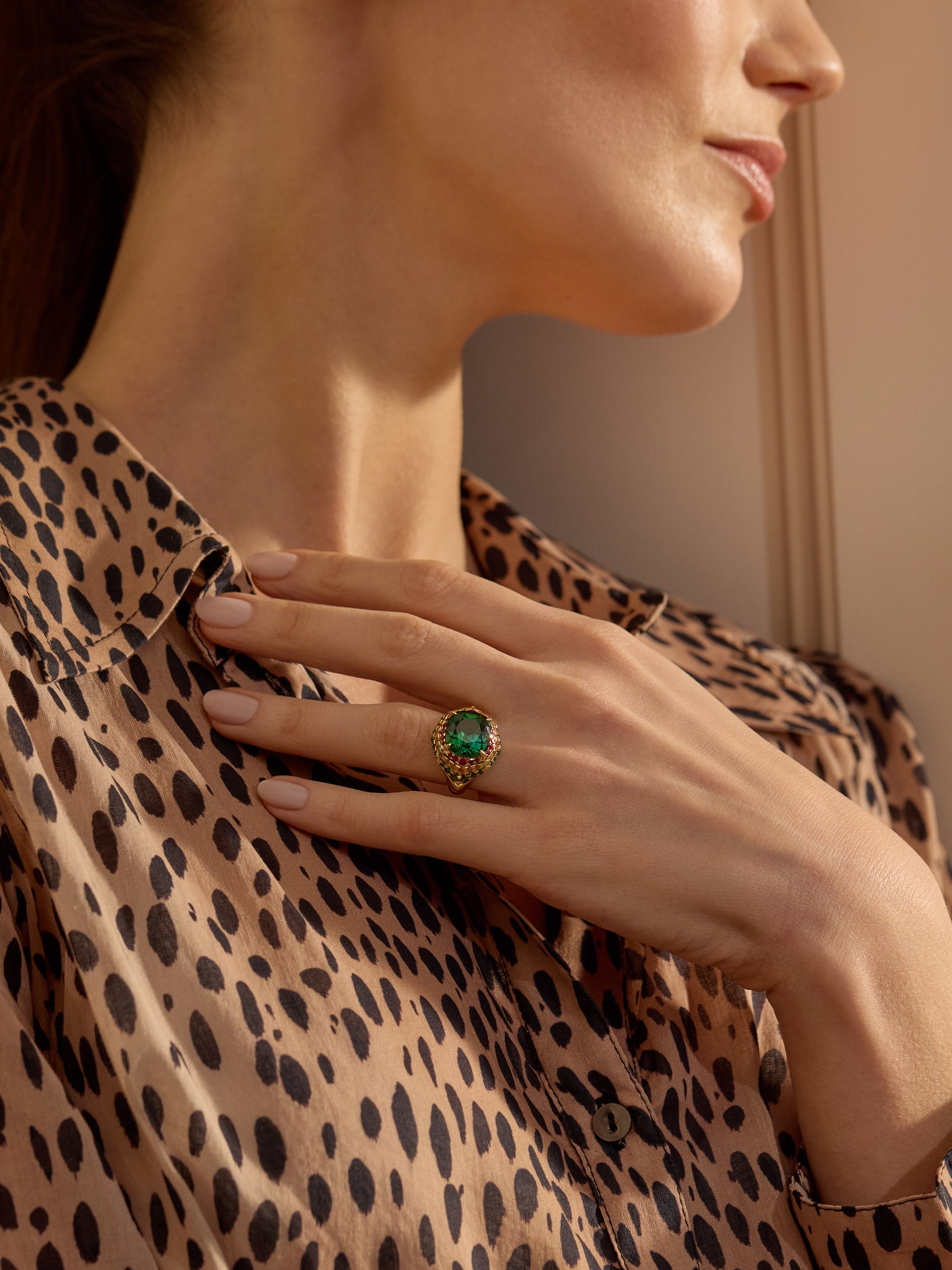 Africa Maasai Mara Green Tourmaline Yellow Gold Ring 3 Africa Maasai Mara Green Tourmaline Yellow Gold Ring